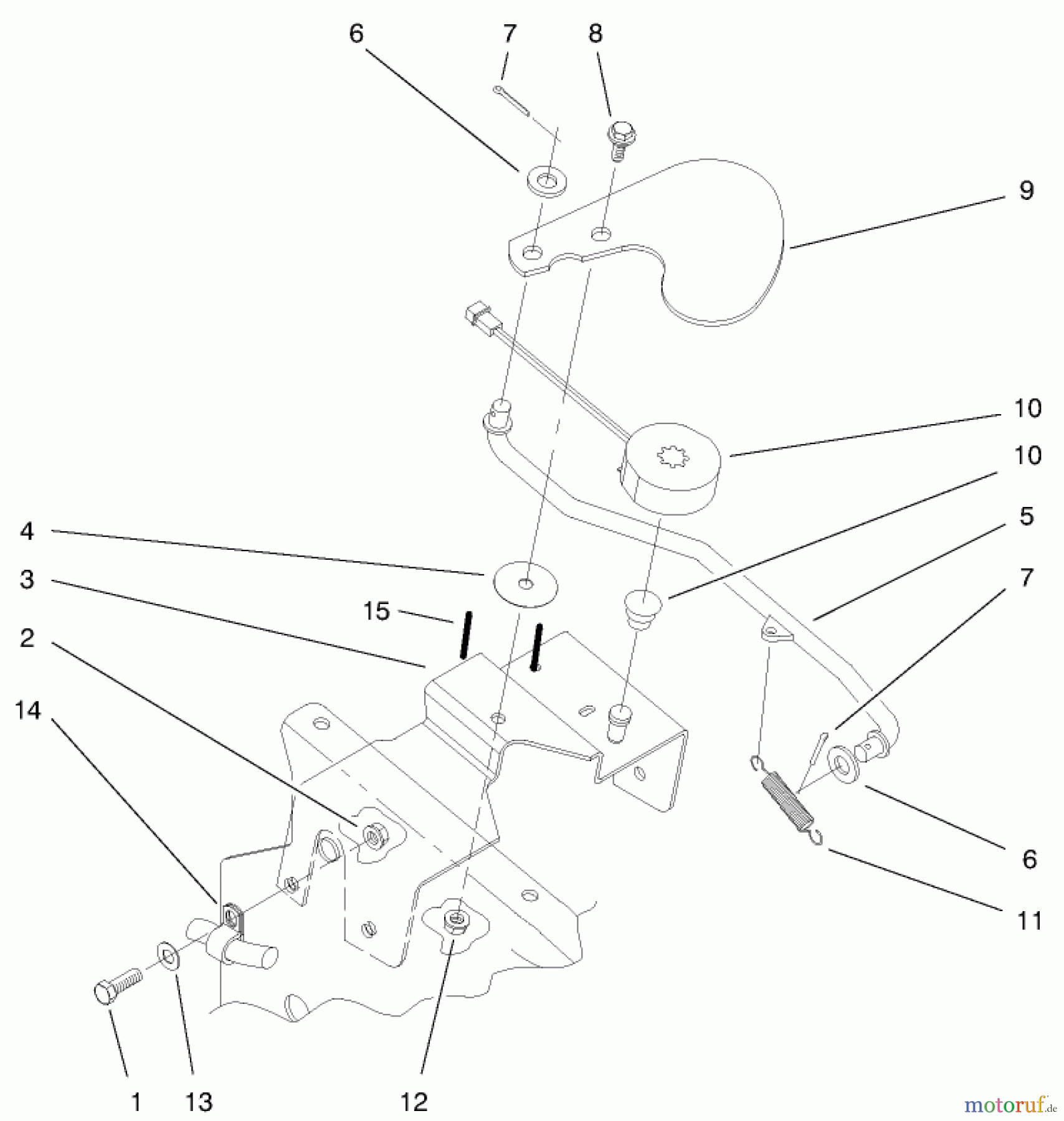  Toro Neu Mowers, Lawn & Garden Tractor Seite 1 73561 (522xi) - Toro 522xi Garden Tractor, 2000 (200000001-200000200) CRUISE CONTROL ASSEMBLY