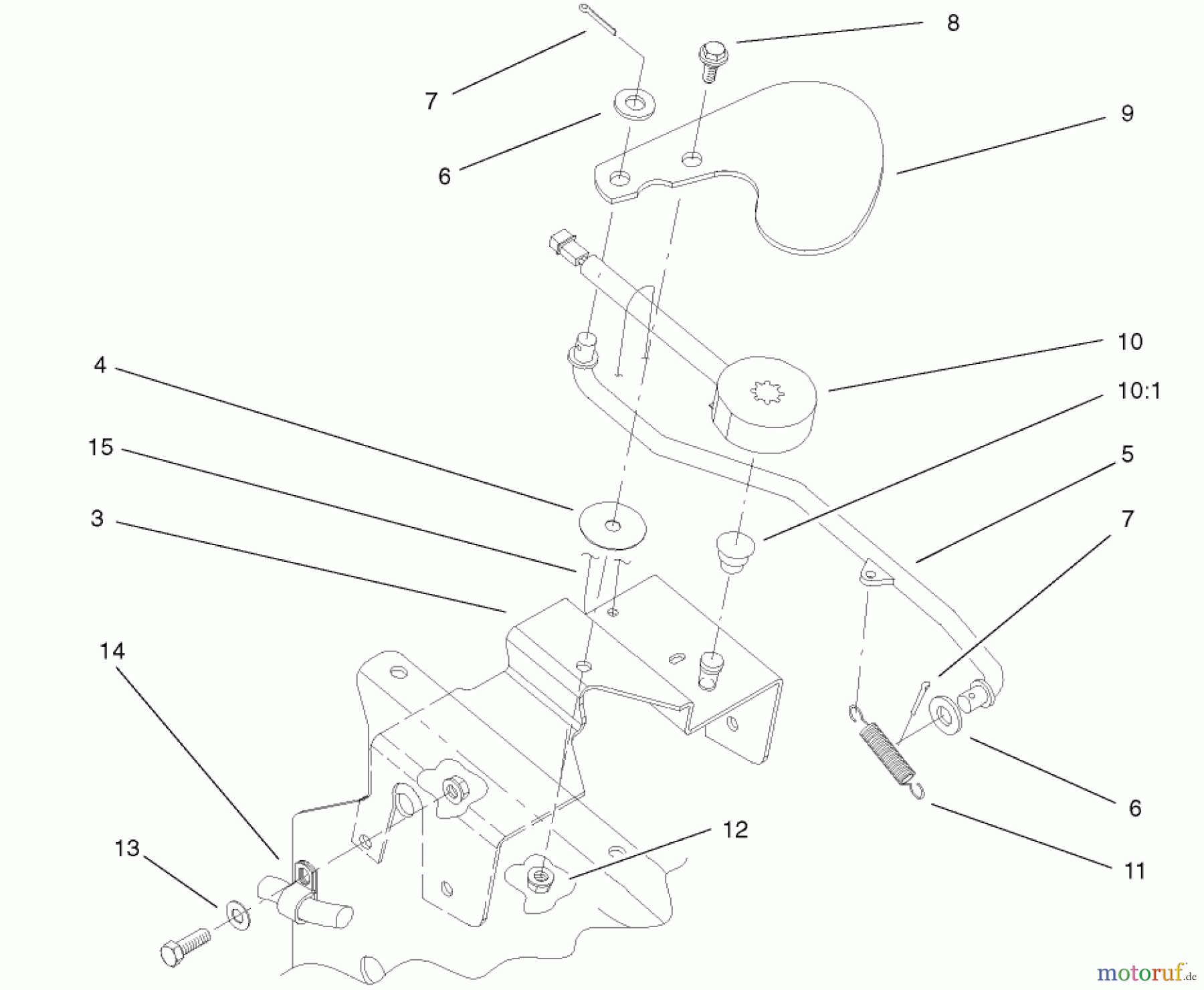  Toro Neu Mowers, Lawn & Garden Tractor Seite 1 73561 (522xi) - Toro 522xi Garden Tractor, 2001 (210000001-210999999) CRUISE CONTROL ASSEMBLY