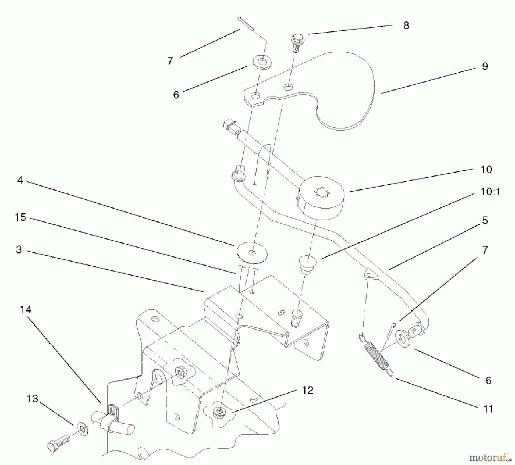  Toro Neu Mowers, Lawn & Garden Tractor Seite 1 73561 (522xi) - Toro 522xi Garden Tractor, 2003 (230000001-230999999) CRUISE CONTROL ASSEMBLY