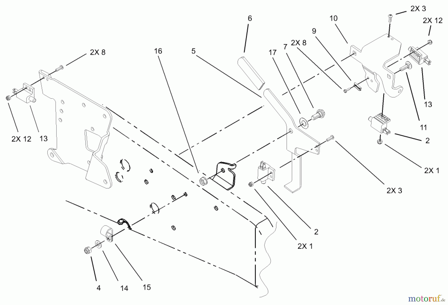 Toro Neu Mowers, Lawn & Garden Tractor Seite 1 73561 (550) - Toro 550 Garden Tractor, 2005 (250000001-250999999) PARKING BRAKE UPPER ASSEMBLY