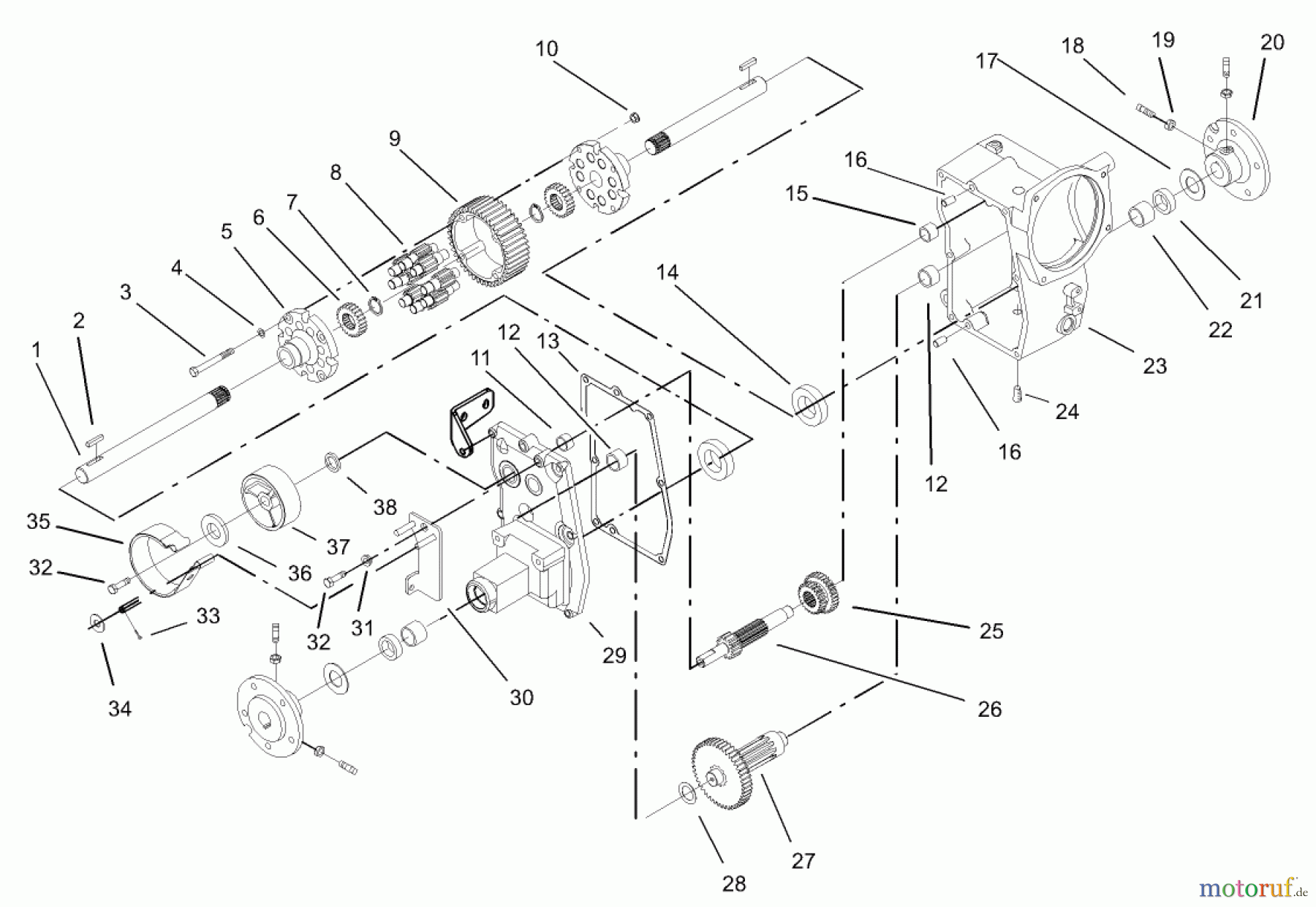  Toro Neu Mowers, Lawn & Garden Tractor Seite 1 73570 (520xi) - Toro 520xi Garden Tractor, 2003 (230000001-230999999) HYDRO TRANSAXLE ASSEMBLY #1