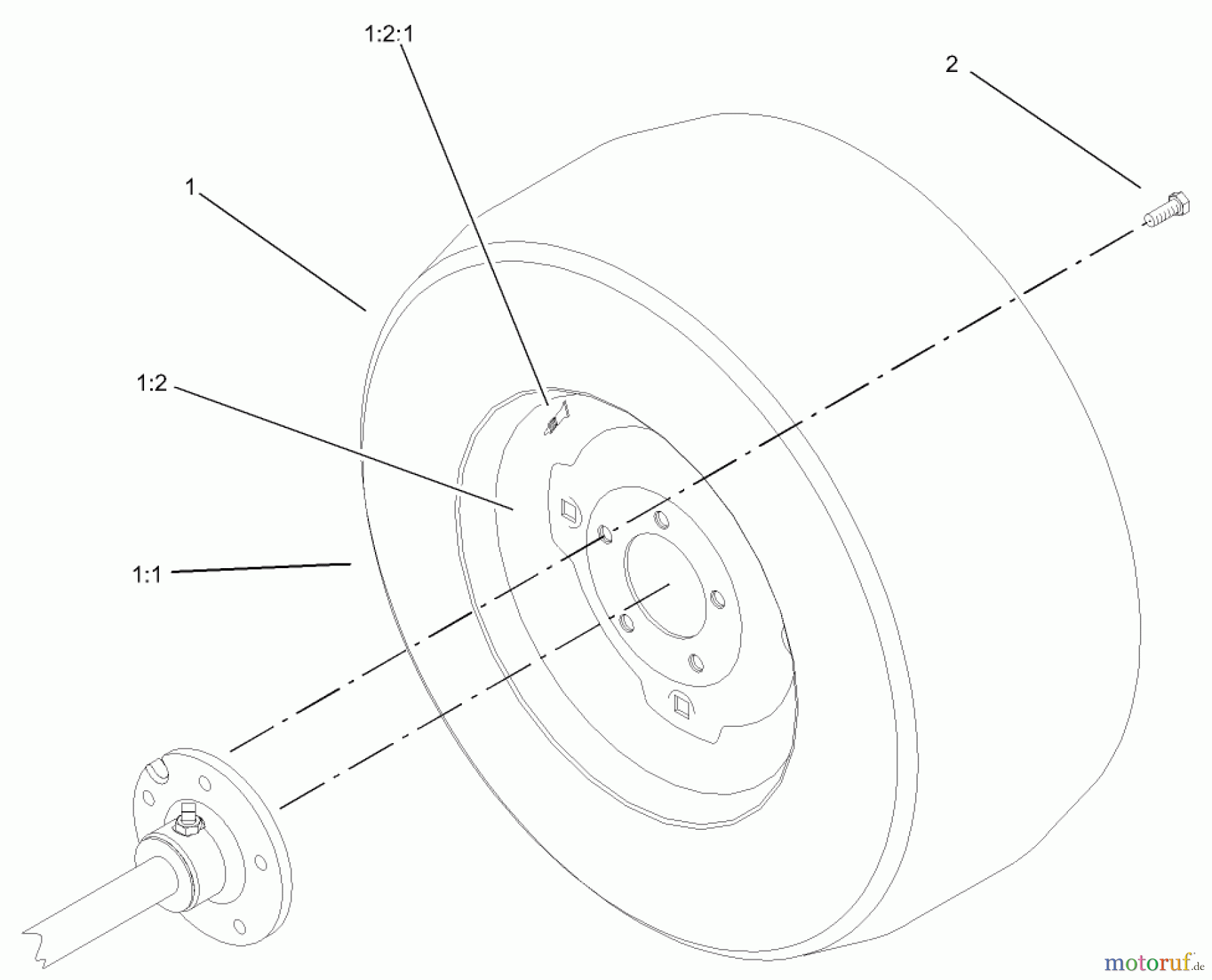  Toro Neu Mowers, Lawn & Garden Tractor Seite 1 73570 (520xi) - Toro 520xi Garden Tractor, 2003 (230000001-230999999) WHEEL ASSEMBLY