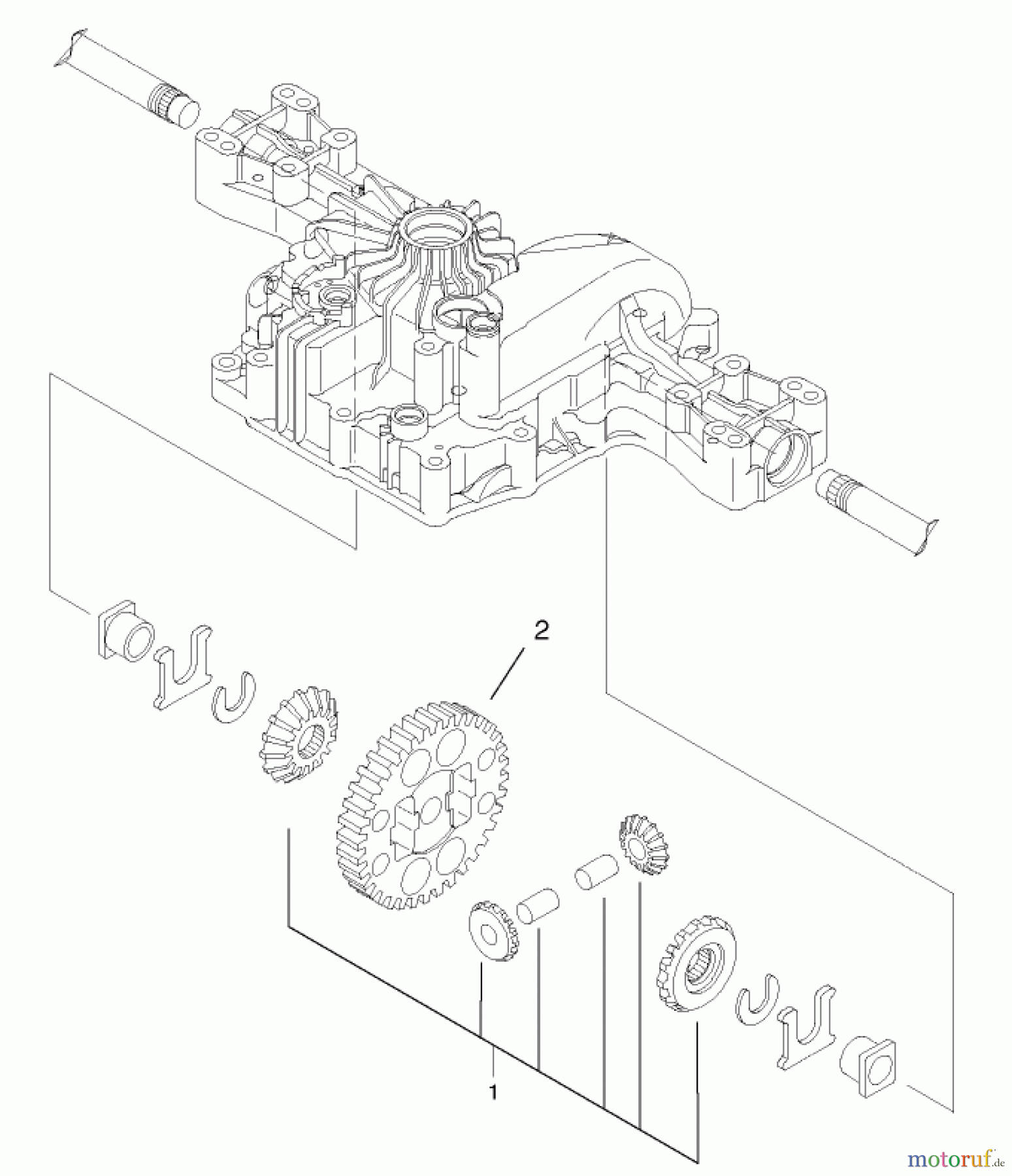  Toro Neu Mowers, Lawn & Garden Tractor Seite 1 74570 (170-DH) - Toro 170-DH Lawn Tractor, 2002 (220000001-220999999) DIFFERENTIAL GEAR ASSEMBLY
