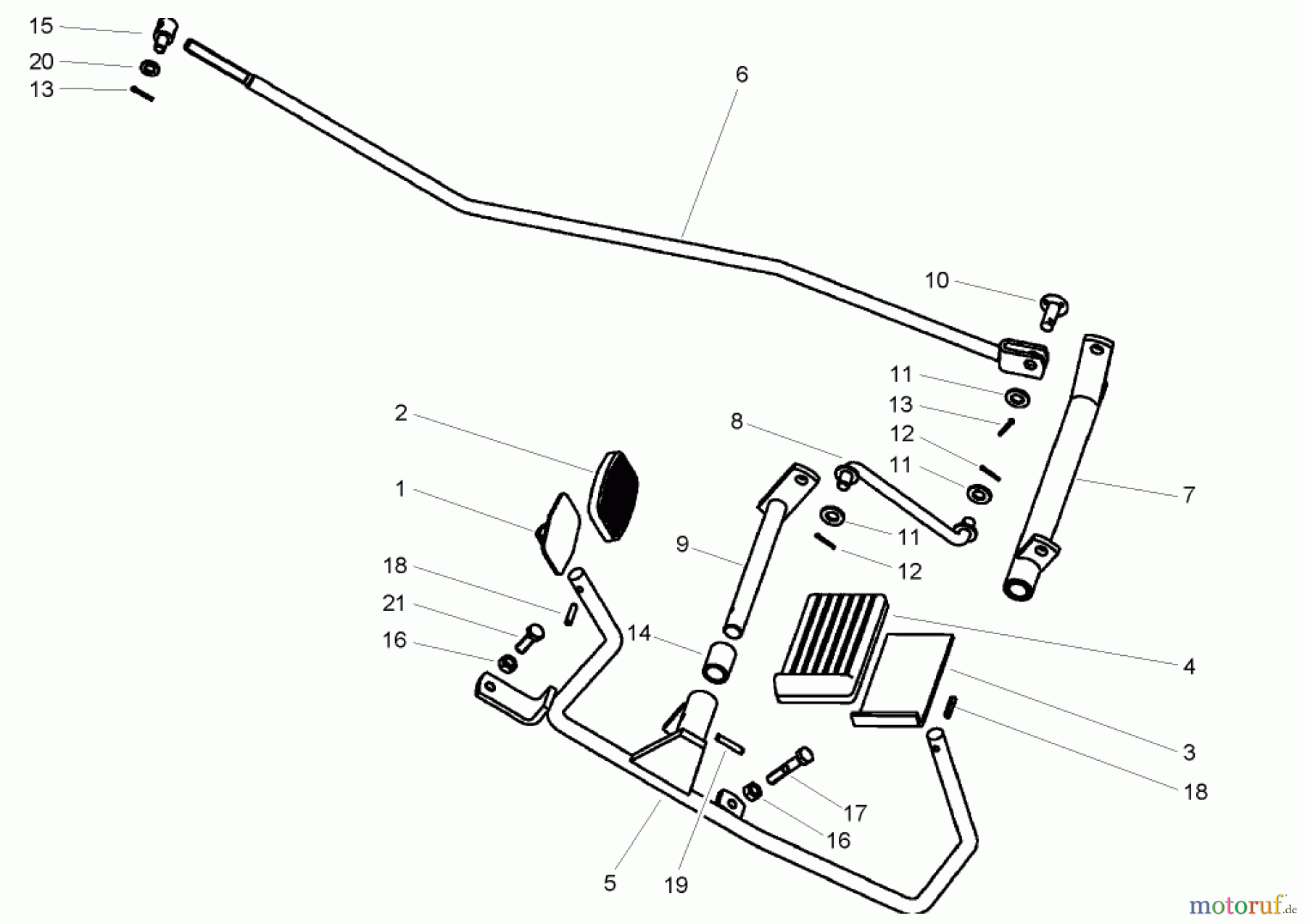  Toro Neu Mowers, Lawn & Garden Tractor Seite 1 74571 (150-DH) - Toro 150-DH Lawn Tractor, 2004 (240000001-240999999) OPERATION TRAVEL PEDAL ASSEMBLY