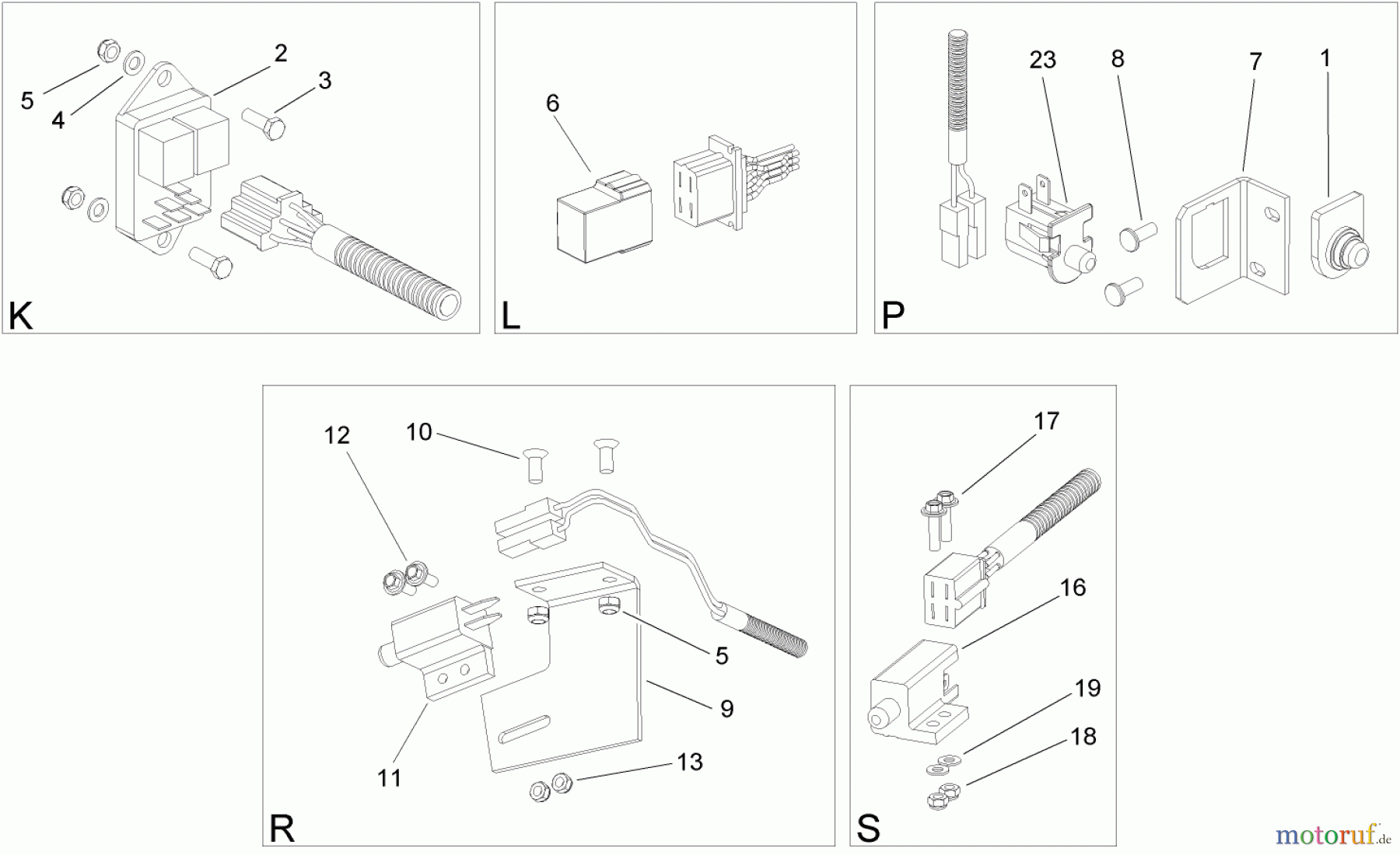  Toro Neu Mowers, Lawn & Garden Tractor Seite 1 74571 (DH 200) - Toro DH 200 Lawn Tractor, 2005 (250000001-250999999) ELECTRICAL SWITCH NO. 3 ASSEMBLY