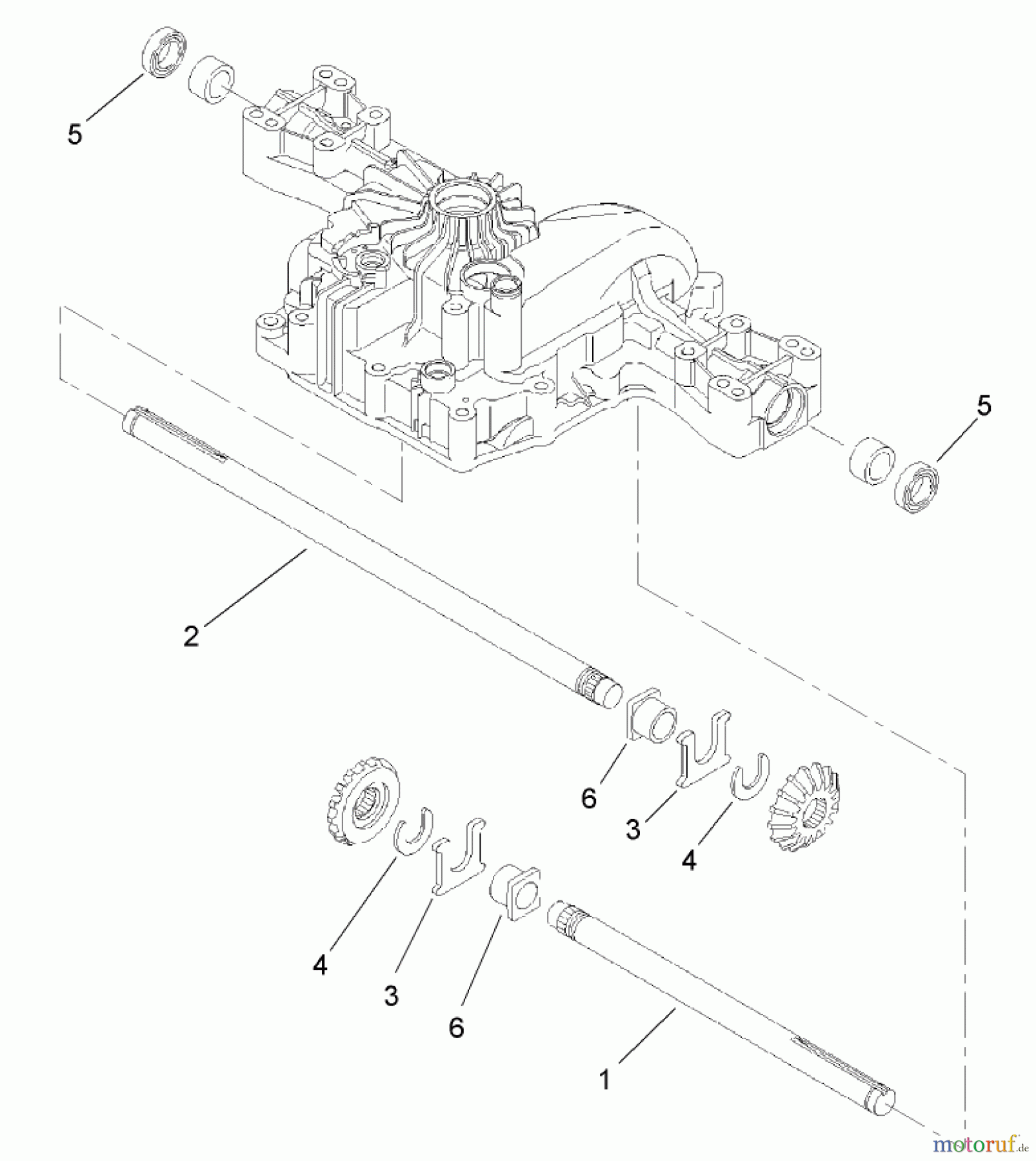 Toro Neu Mowers, Lawn & Garden Tractor Seite 1 74573 (DH 200) - Toro DH 200 Lawn Tractor, 2008 (280000001-280999999) AXLE SHAFT ASSEMBLY TRANSMISSION ASSEMBLY NO. 114-3155
