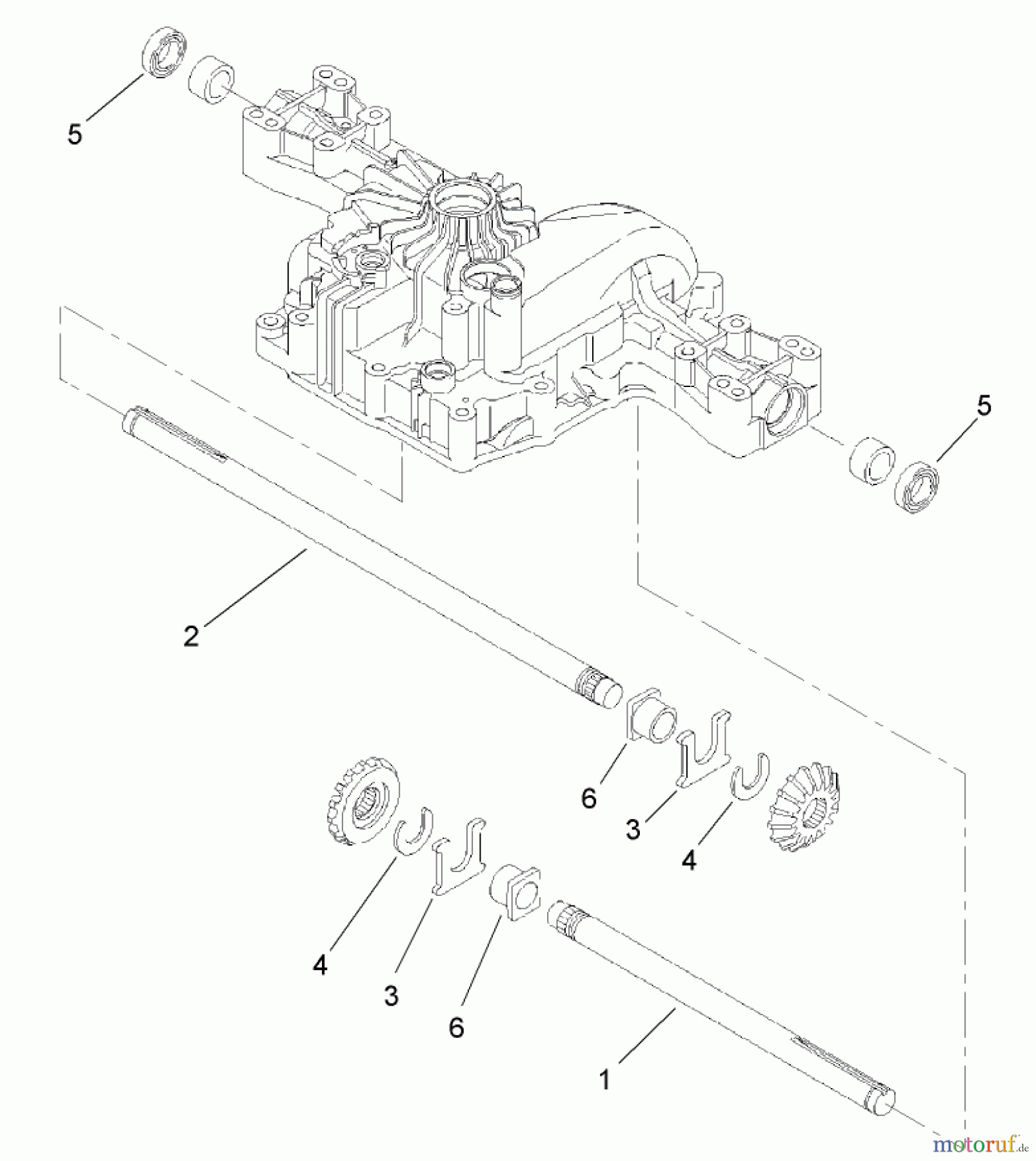  Toro Neu Mowers, Lawn & Garden Tractor Seite 1 74573 (DH 200) - Toro DH 200 Lawn Tractor, 2008 (280000001-280999999) AXLE SHAFT ASSEMBLY TRANSMISSION ASSEMBLY NO. 114-3155