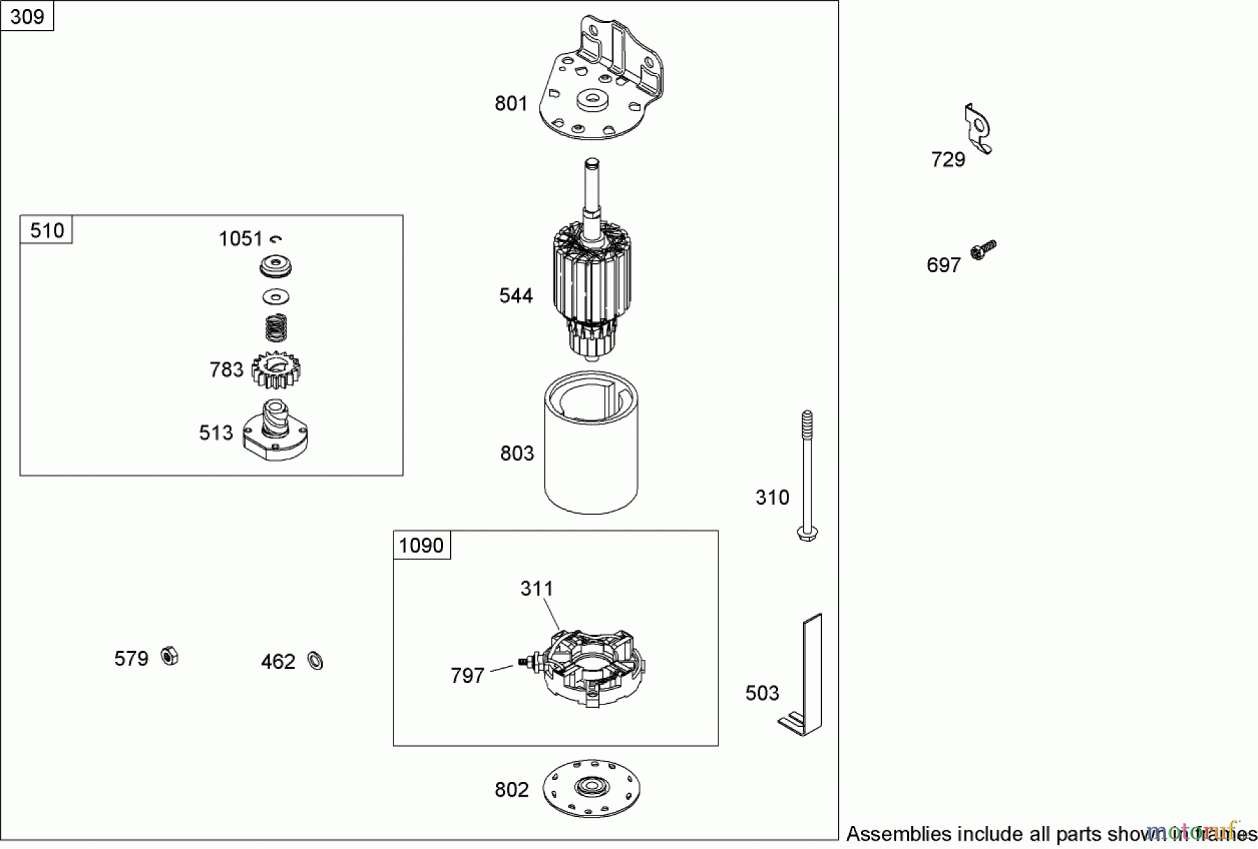  Toro Neu Mowers, Lawn & Garden Tractor Seite 1 74582 (DH 210) - Toro DH 210 Lawn Tractor, 2007 (270000001-270999999) STARTER ASSEMBLY BRIGGS AND STRATTON MODEL 31G777-0130-E1