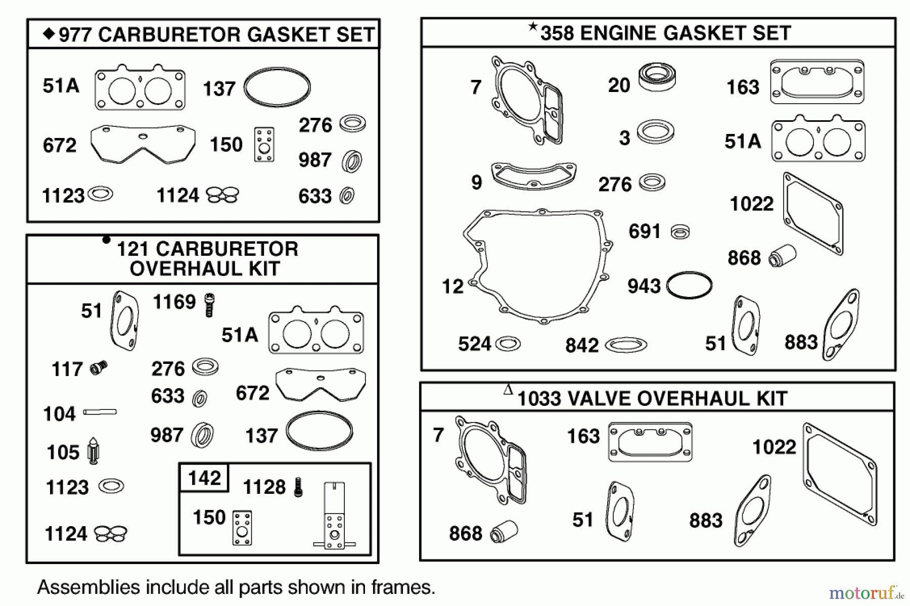 Toro Neu Mowers, Lawn & Garden Tractor Seite 1 74590 (190-DH) - Toro 190-DH Lawn Tractor, 2001 (210000001-210999999) CARBURETOR OVERHAUL KIT ASSEMBLY ENGINE BRIGGS AND STRATTON MODEL 406777-0157-E1
