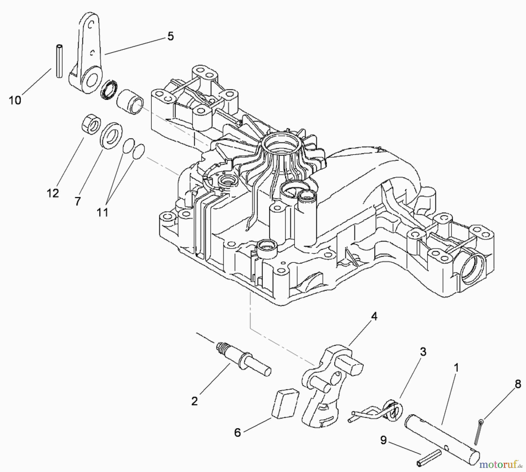 Toro Neu Mowers, Lawn & Garden Tractor Seite 1 74590 (DH 220) - Toro DH 220 Lawn Tractor, 2005 (250000001-250999999) CONTROL SHAFT ASSEMBLY TRANSMISSION ASSEMBLY NO. 104-2889