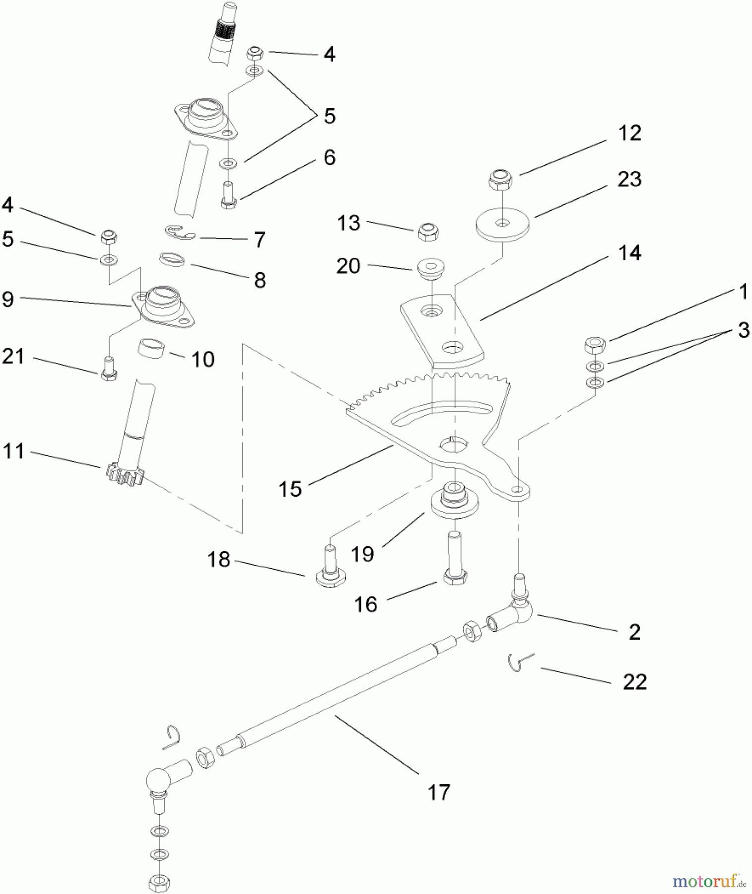 Toro Neu Mowers, Lawn & Garden Tractor Seite 1 74592 (DH 220) - Toro DH 220 Lawn Tractor, 2007 (270000001-270000651) STEERING ASSEMBLY