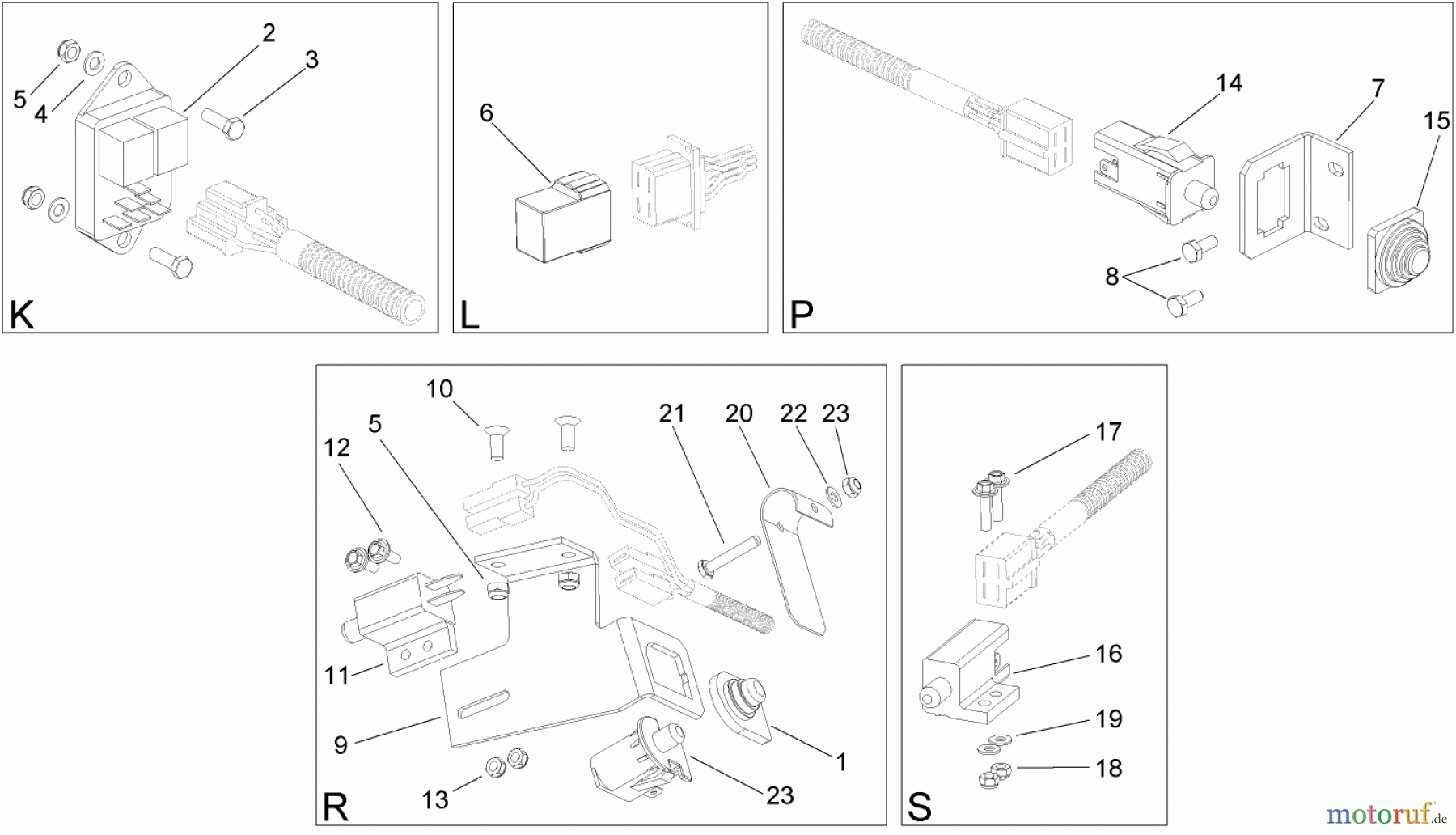 Toro Neu Mowers, Lawn & Garden Tractor Seite 1 74592 (DH 220) - Toro DH 220 Lawn Tractor, 2008 (280000001-280000528) ELECTRICAL SWITCH ASSEMBLY NO. 3