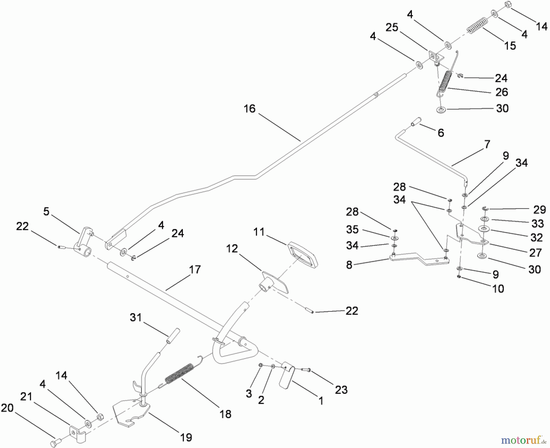Toro Neu Mowers, Lawn & Garden Tractor Seite 1 74592 (DH 220) - Toro DH 220 Lawn Tractor, 2009 (290000001-290999999) OPERATION - BRAKE AND BYPASS ASSEMBLY