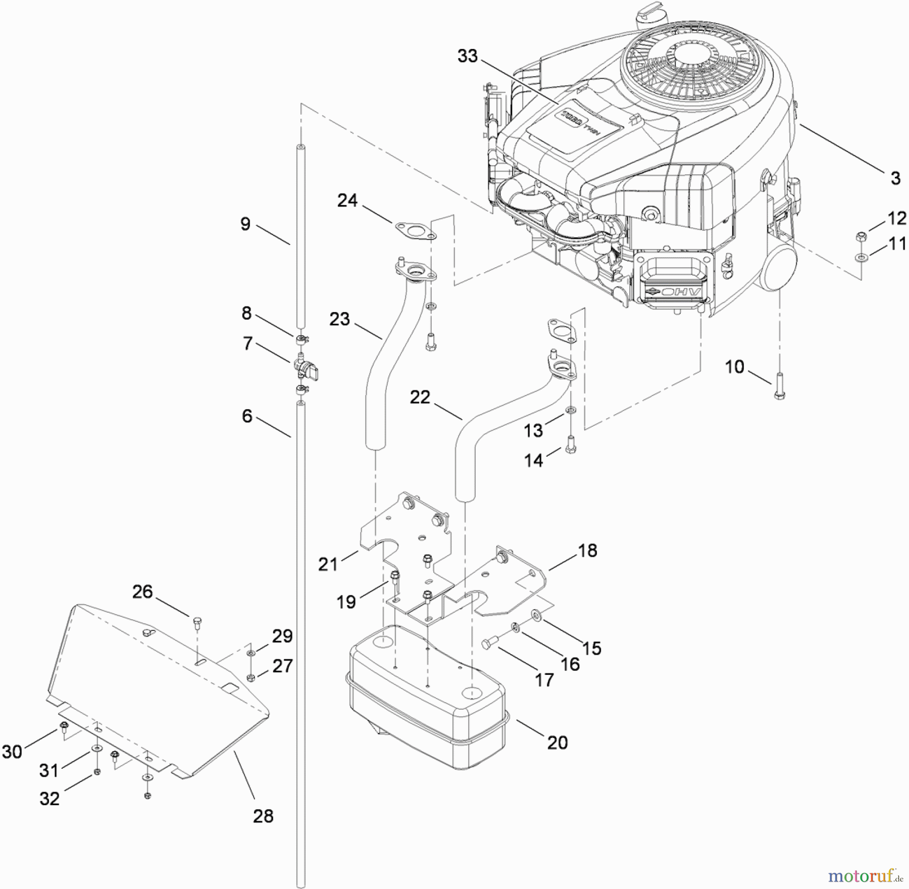  Toro Neu Mowers, Lawn & Garden Tractor Seite 1 74593 (DH 220) - Toro DH 220 Lawn Tractor, 2010 (310000001-310999999) ENGINE ASSEMBLY