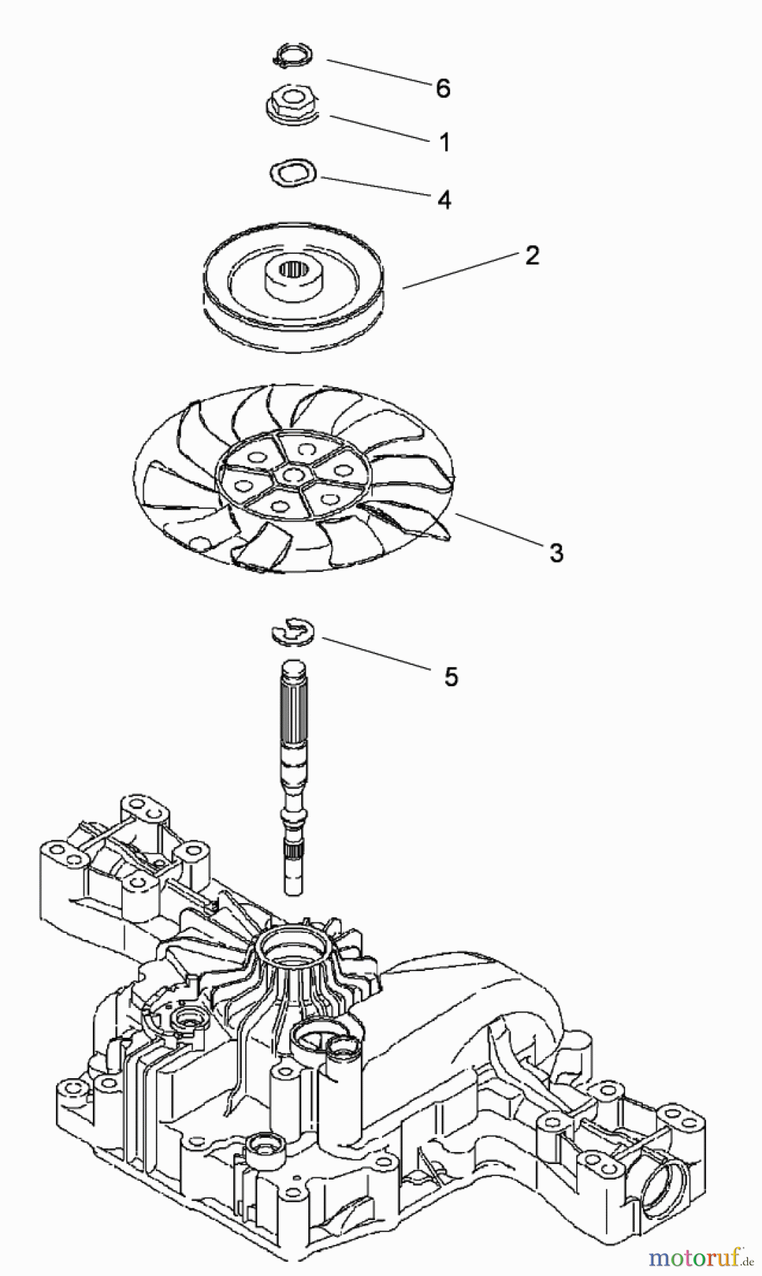 Toro Neu Mowers, Lawn & Garden Tractor Seite 1 74593 (DH 220) - Toro DH 220 Lawn Tractor, 2010 (310000001-310999999) FAN PULLEY ASSEMBLY TRANSMISSION ASSEMBLY NO. 114-3155