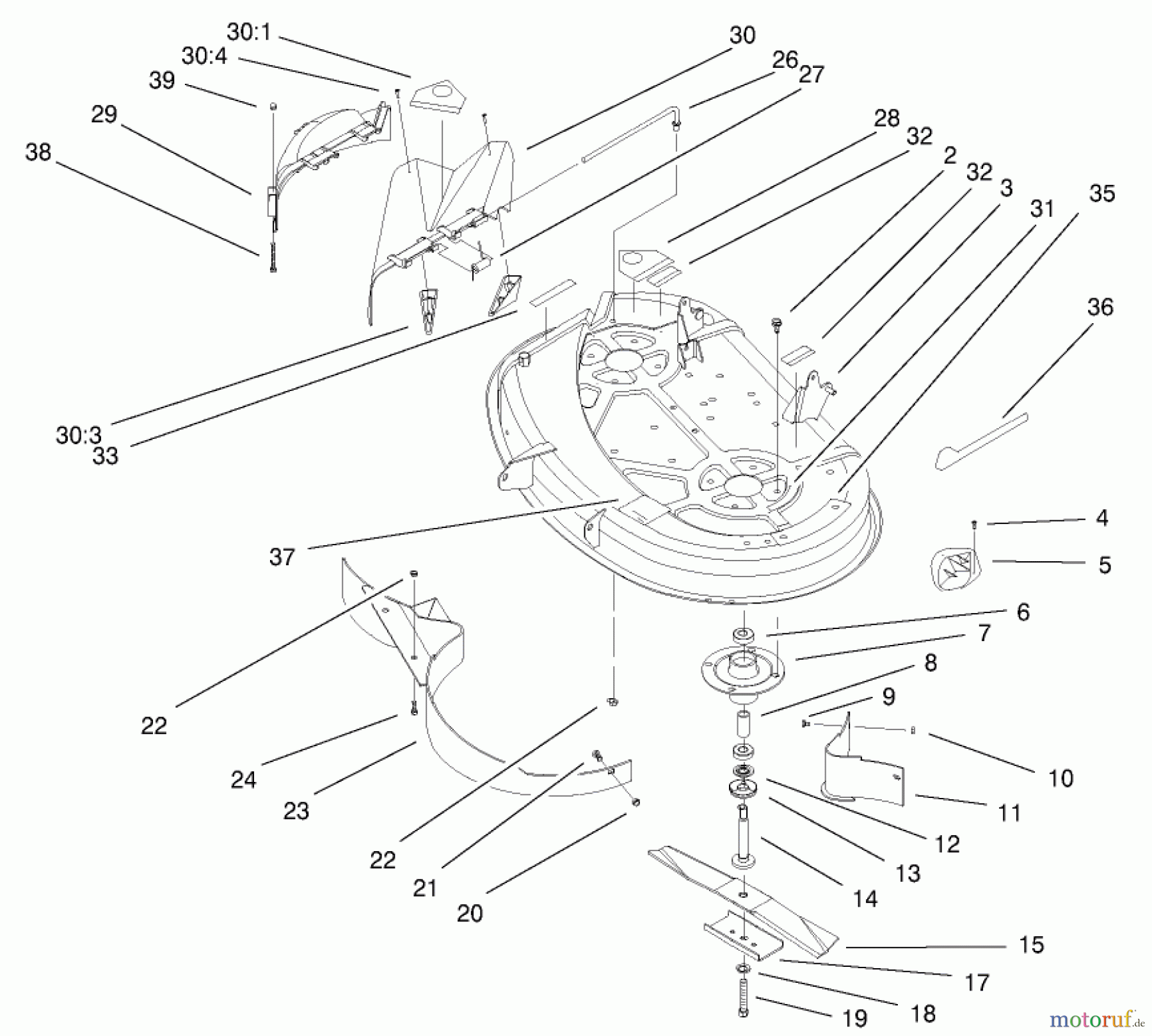 Toro Neu Mowers, Lawn & Garden Tractor Seite 1 77104 (16-38H) - Toro 16-38H Lawn Tractor, 2000 (200000001-200999999) 38