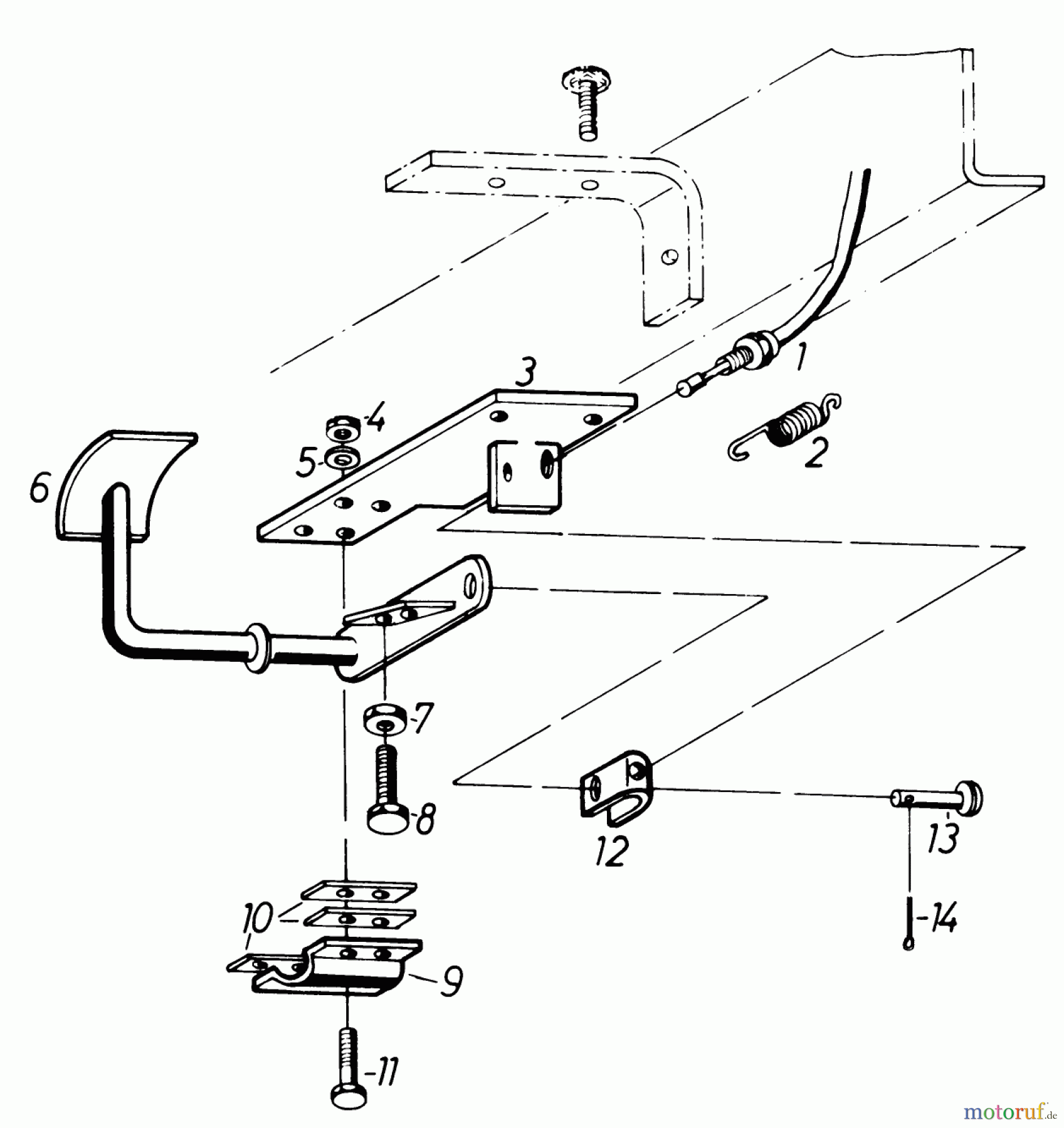  Toro Neu Mowers, Lawn & Garden Tractor Seite 2 91-20RG01 (D-250) - Toro D-250 10-Speed Tractor, 1979 ACCELERATOR PEDAL