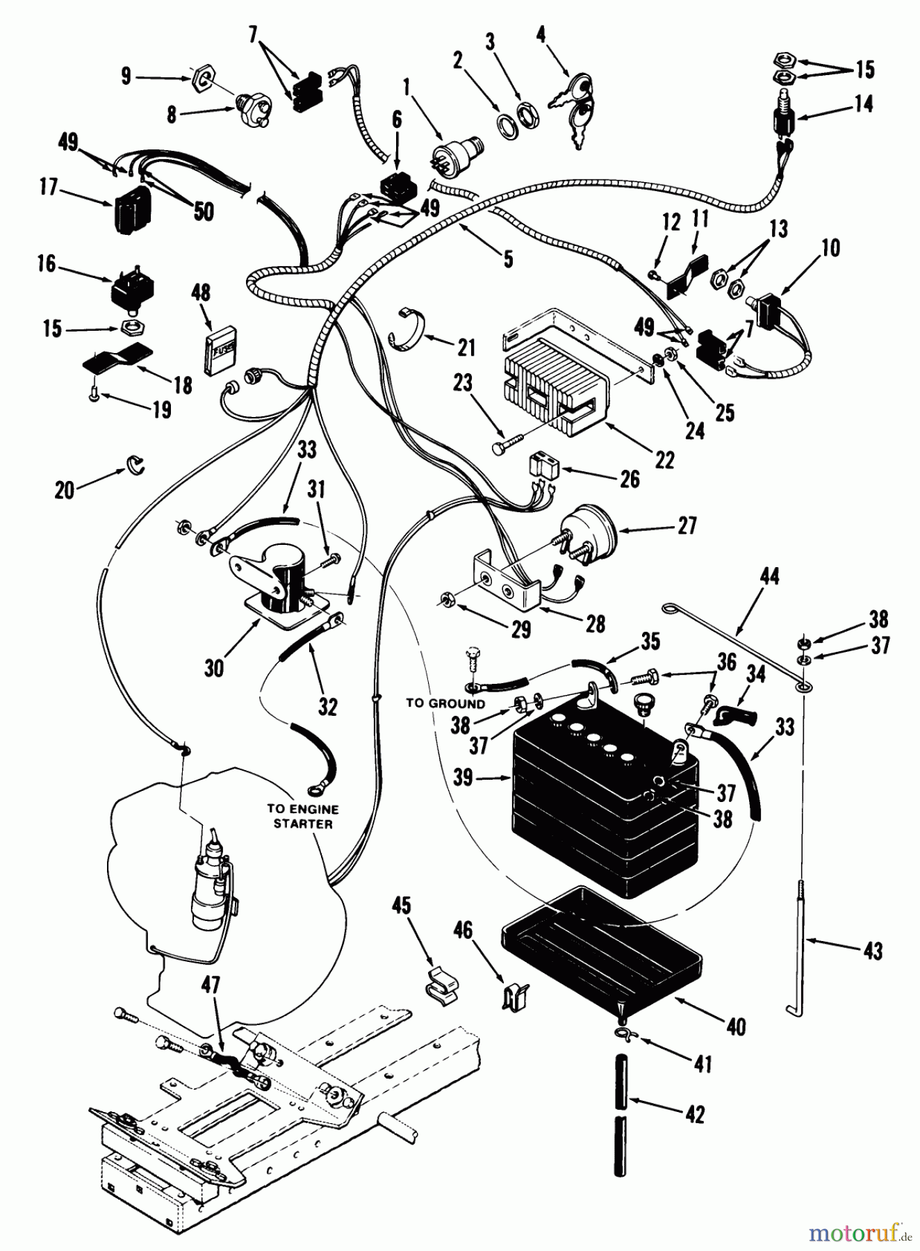  Toro Neu Mowers, Lawn & Garden Tractor Seite 2 91-11B801 (C-111) - Toro C-111 8-Speed Tractor, 1979 ELECTRICAL SYSTEM-SINGLE CYLINDER MODELS (EXCEPT C-111)