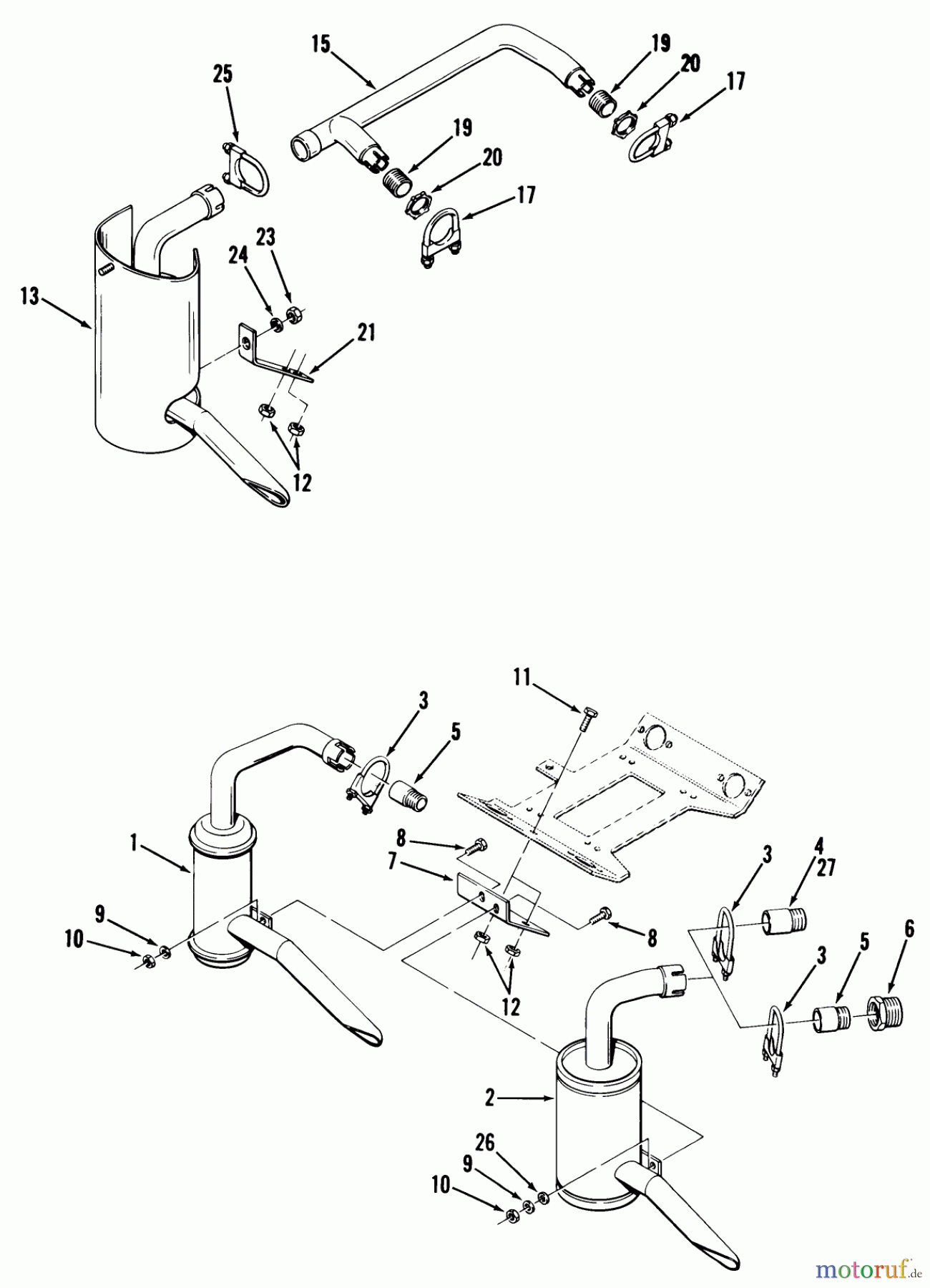  Toro Neu Mowers, Lawn & Garden Tractor Seite 2 91-10K802 (C-101)- Toro C-101 8-Speed Tractor, 1979 EXHAUST SYSTEM