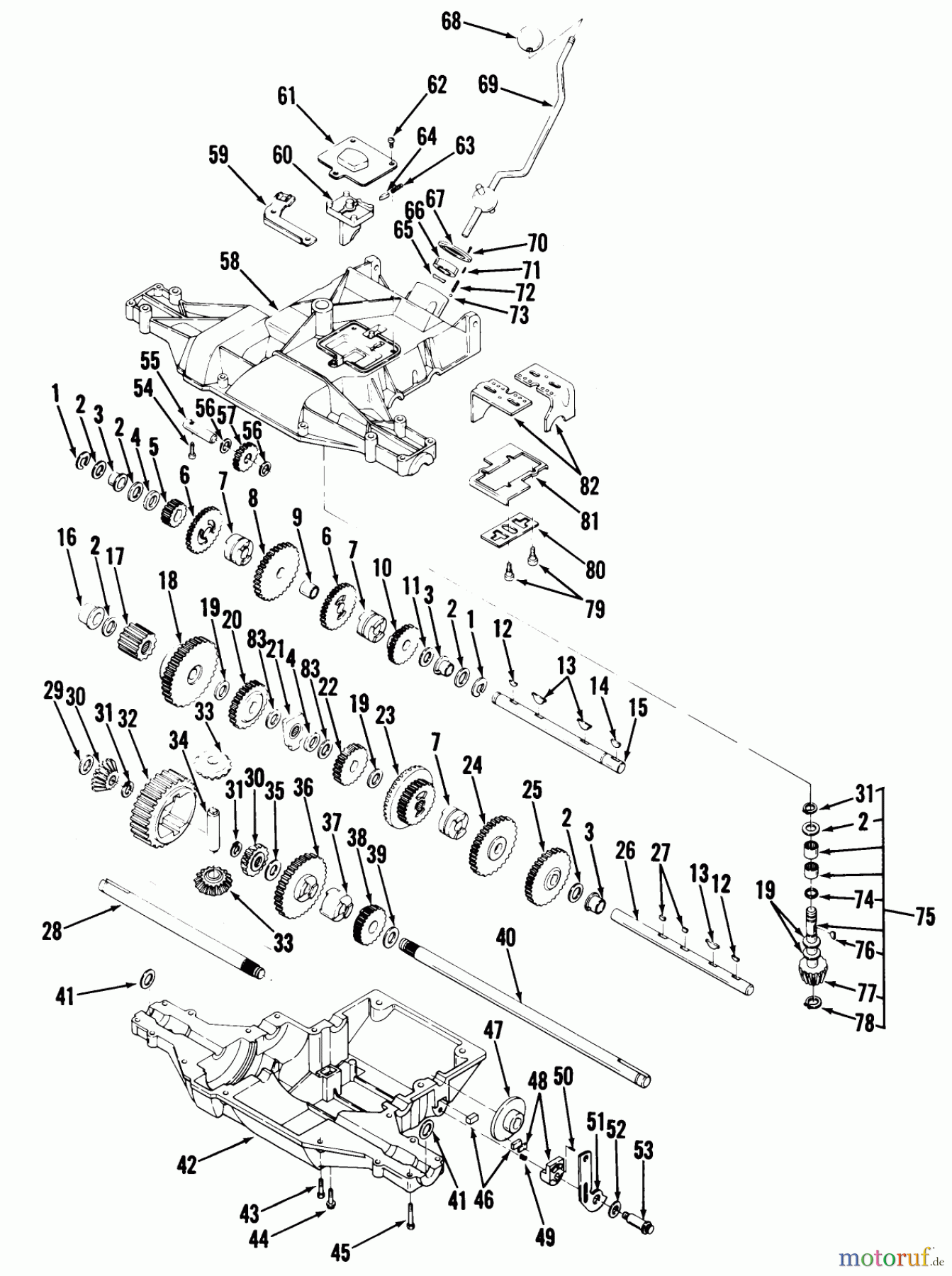  Toro Neu Mowers, Lawn & Garden Tractor Seite 2 92-08BF01 (B-81) - Toro B-81 6-Speed Tractor, 1979 6-SPEED TRANSMISSION #2