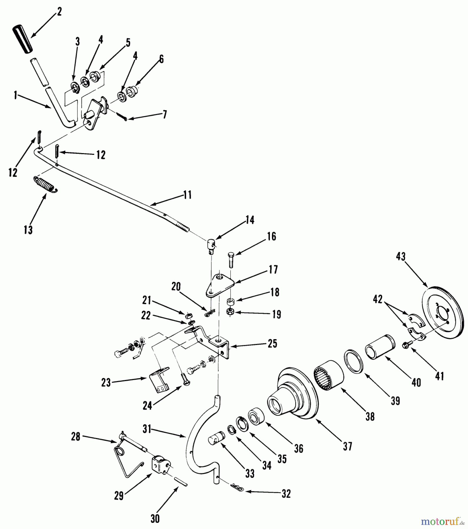  Toro Neu Mowers, Lawn & Garden Tractor Seite 2 A1-114201 (GT-1142) - Toro GT-1142 8-Speed Tractor, 1982 PTO CLUTCH AND CONTROL