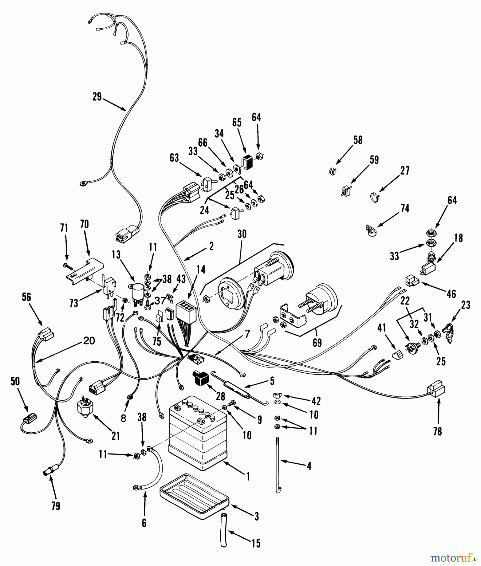  Toro Neu Mowers, Lawn & Garden Tractor Seite 2 A2-12K501 (212-5) - Toro 212-5 Tractor, 1991 (1000001-1999999) ELECTRICAL SYSTEM ASSEMBLY