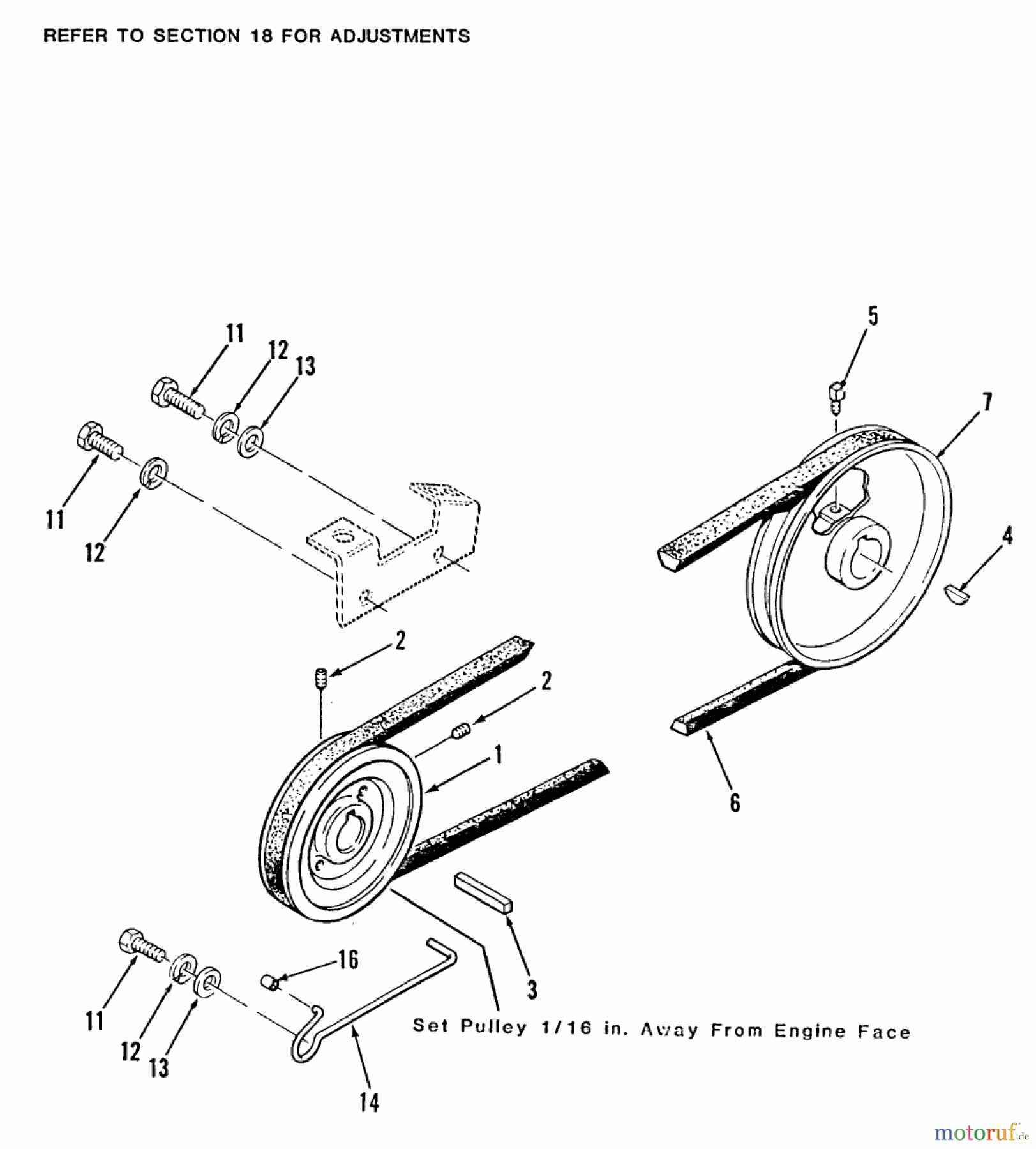 Toro Neu Mowers, Lawn & Garden Tractor Seite 2 E1-12K801 (312-8) - Toro 312-8 Garden Tractor, 1988 DRIVE BELT AND PULLEYS