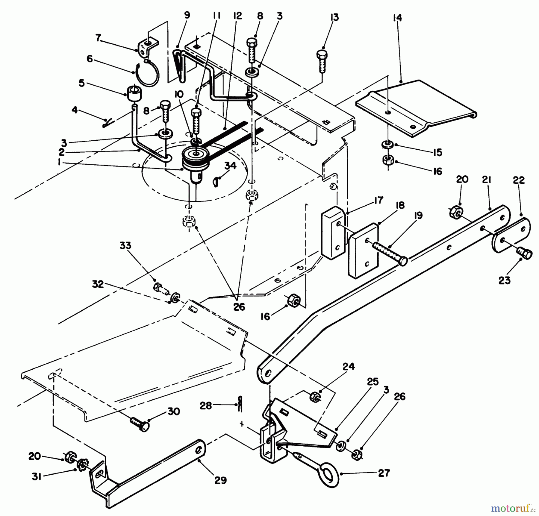  Toro Neu Mowers, Lawn & Garden Tractor Seite 2 R2-12OE02 (212-H) - Toro 212-H Tractor, 1992 (2000001-2999999) SWEEPER P.T.O. ASSEMBLY (212-H)