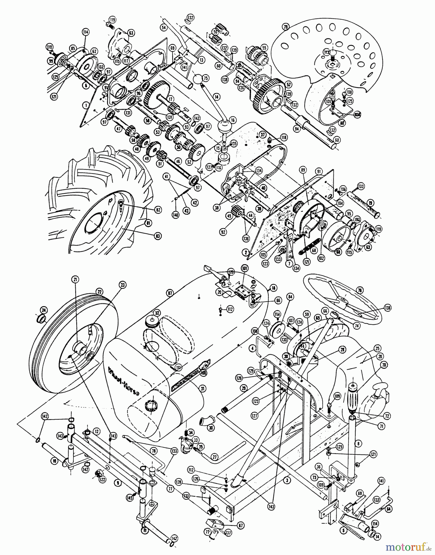 Toro Neu Mowers, Lawn & Garden Tractor Seite 2 RJ-59 - Toro RJ-59 Tractor, 1959 MODEL RJ-58-59 PARTS LIST