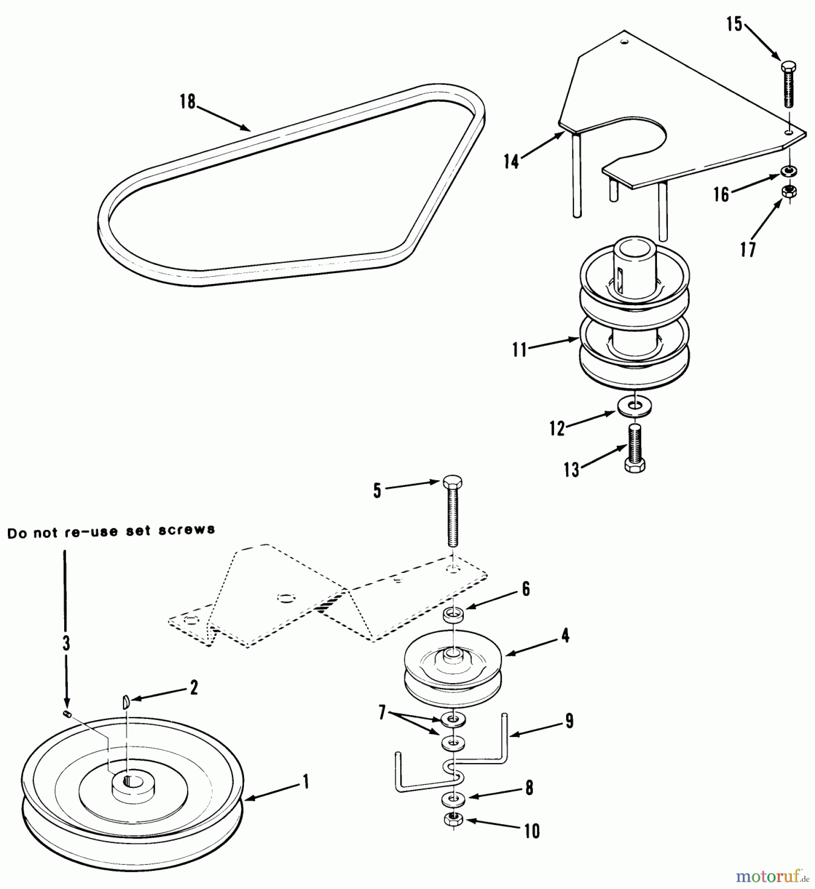  Toro Neu Mowers, Rear-Engine Rider 33-08B303 (108-3) - Toro 108-3 Rear Engine Rider, 1986 DRIVE BELT AND PULLEYS