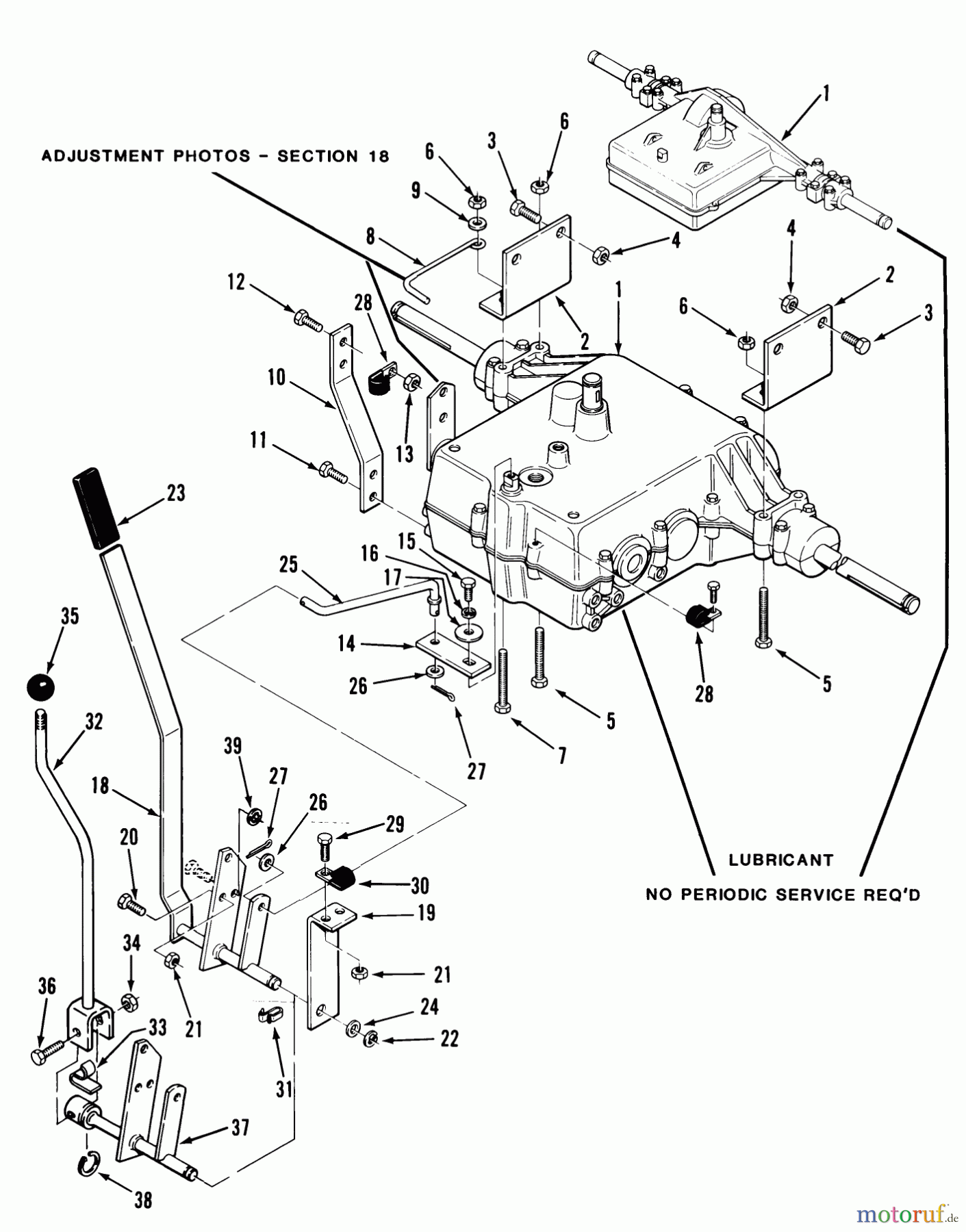 Toro Neu Mowers, Rear-Engine Rider 33-11B602 (111-6) - Toro 111-6 Rear Engine Rider, 1988 MECHANICAL TRANSMISSION