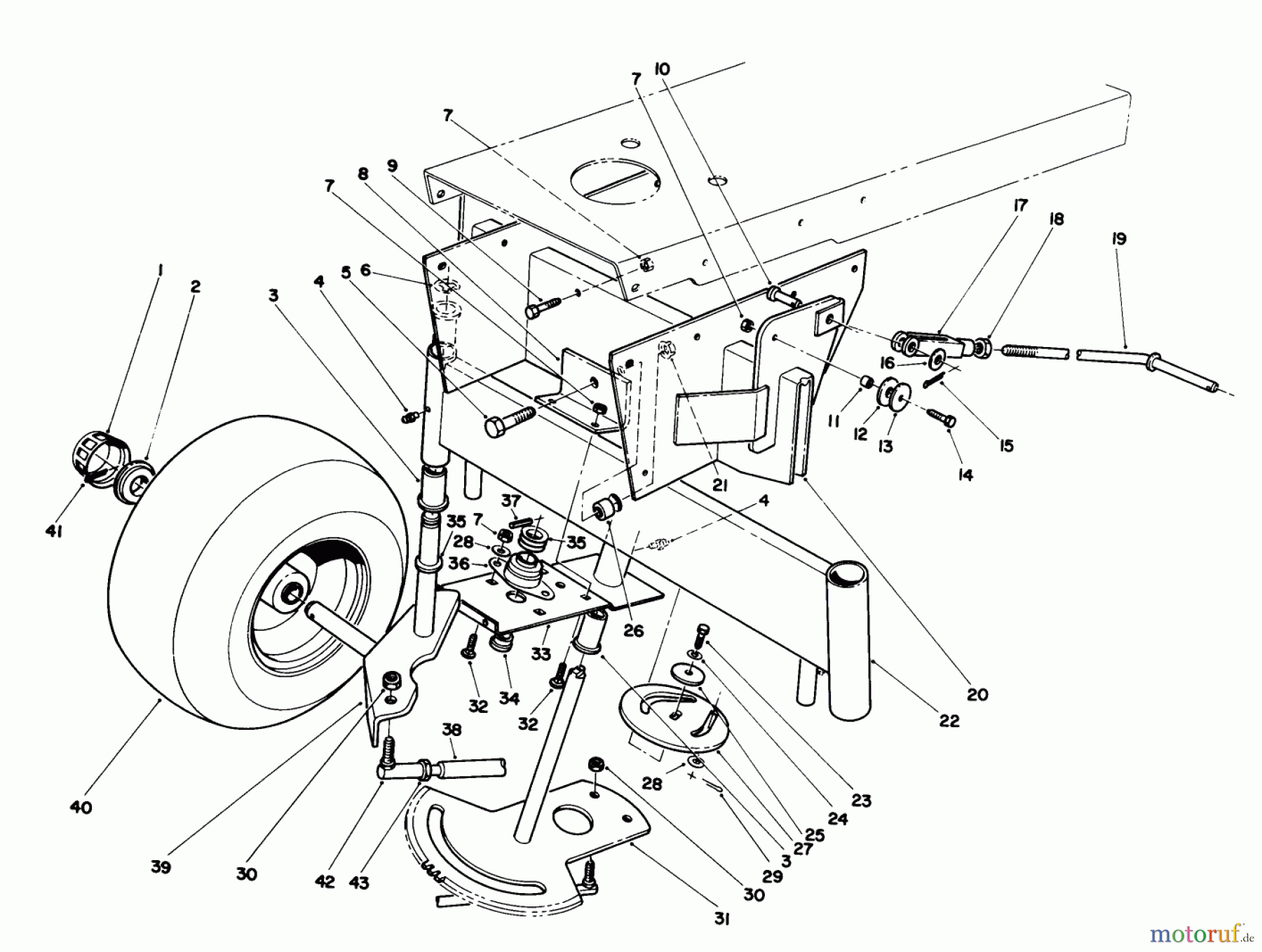 Toro Neu Mowers, Rear-Engine Rider 55600 - Toro HMR-1200, 1989 (9000001-9999999) FRONT AXLE & STEERING ASSEMBLY