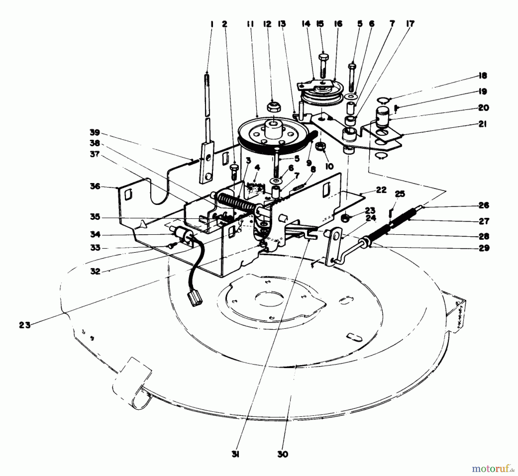  Toro Neu Mowers, Rear-Engine Rider 56125 (7-25) - Toro 7-25 Rear Engine Rider, 1983 (3000001-3999999) BLADE DRIVE ASSEMBLY