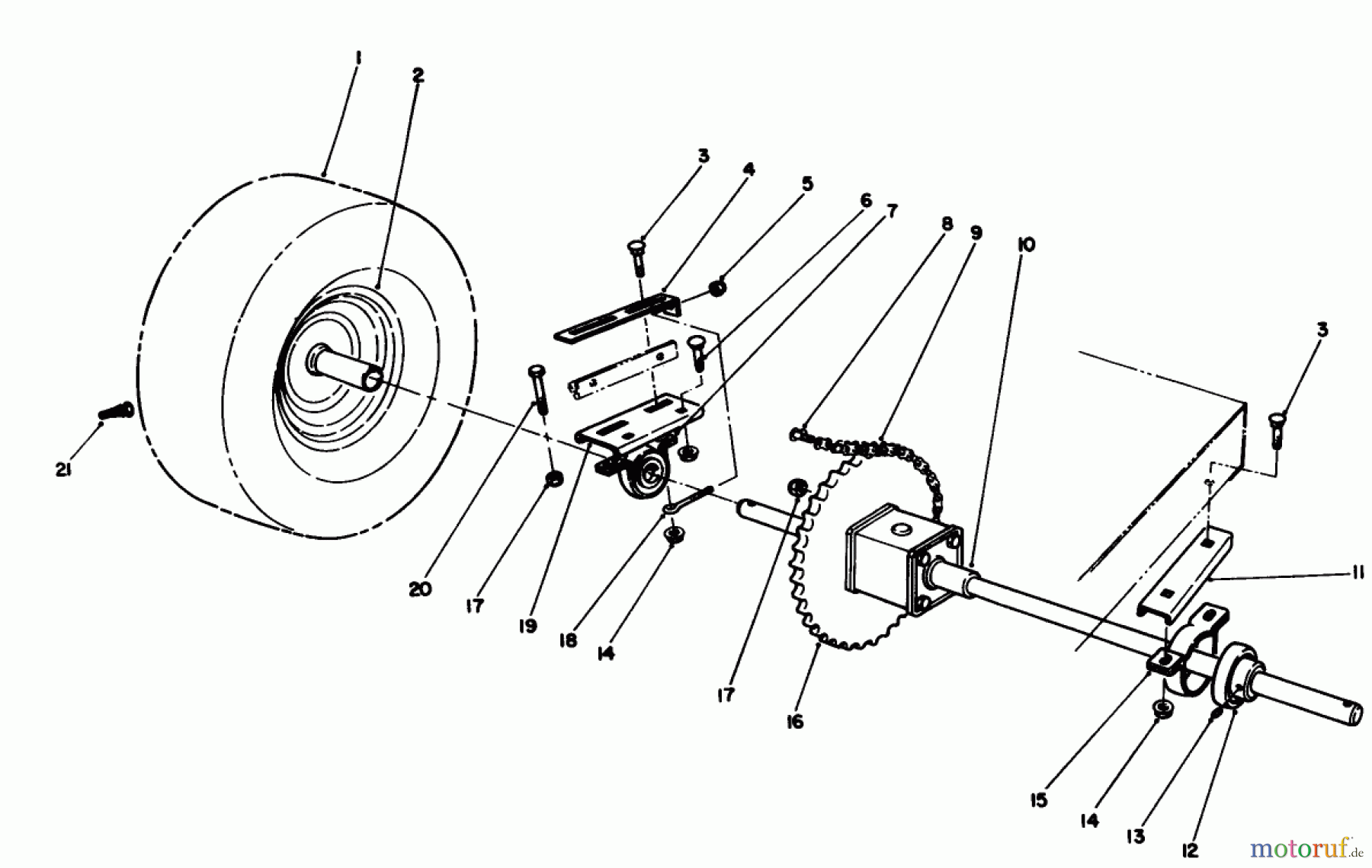  Toro Neu Mowers, Rear-Engine Rider 56128 (8-25) - Toro 8-25 Rear Engine Rider, 1990 (0000001-0999999) REAR AXLE ASSEMBLY