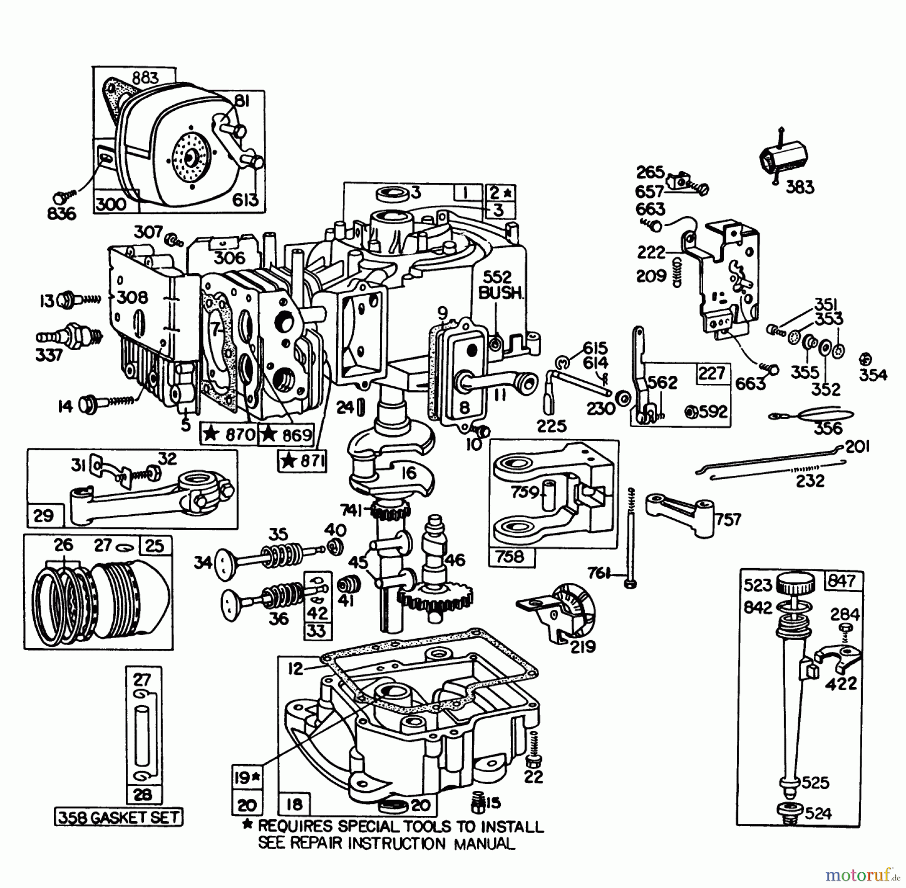 Toro Neu Mowers, Rear-Engine Rider 56138 (8-32) - Toro 8-32 Rear Engine Rider, 1985 (5000001-5999999) ENGINE BRIGGS & STRATTON MODEL NO. 191702-2133-01 #1