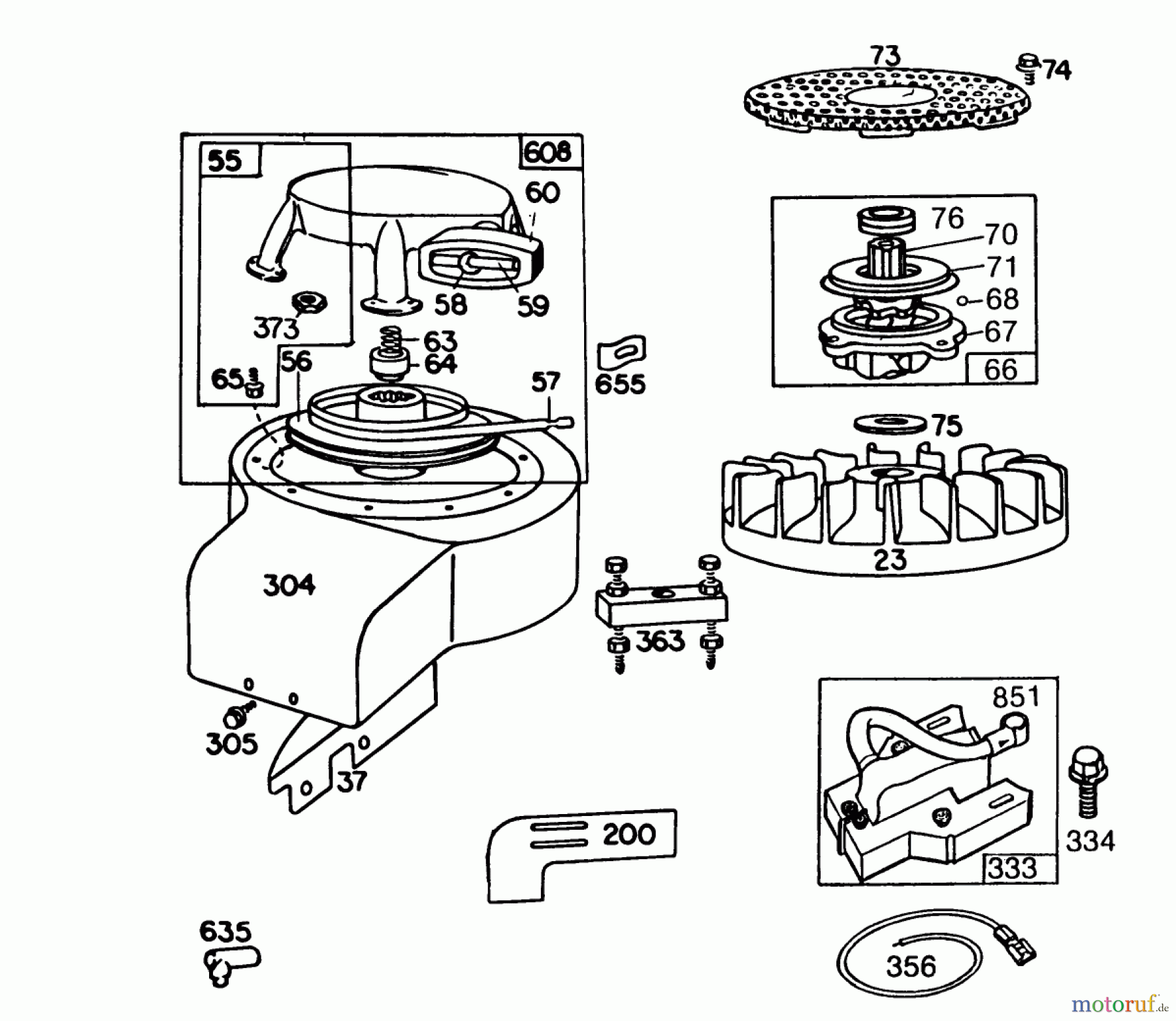  Toro Neu Mowers, Rear-Engine Rider 56145 (8-32) - Toro 8-32 Rear Engine Rider, 1986 (6000001-6999999) ENGINE BRIGGS & STRATTON MODEL NO. 191702-2160-01 8 H.P. REAR ENGINE RIDER RECOIL MODEL 56138 #1