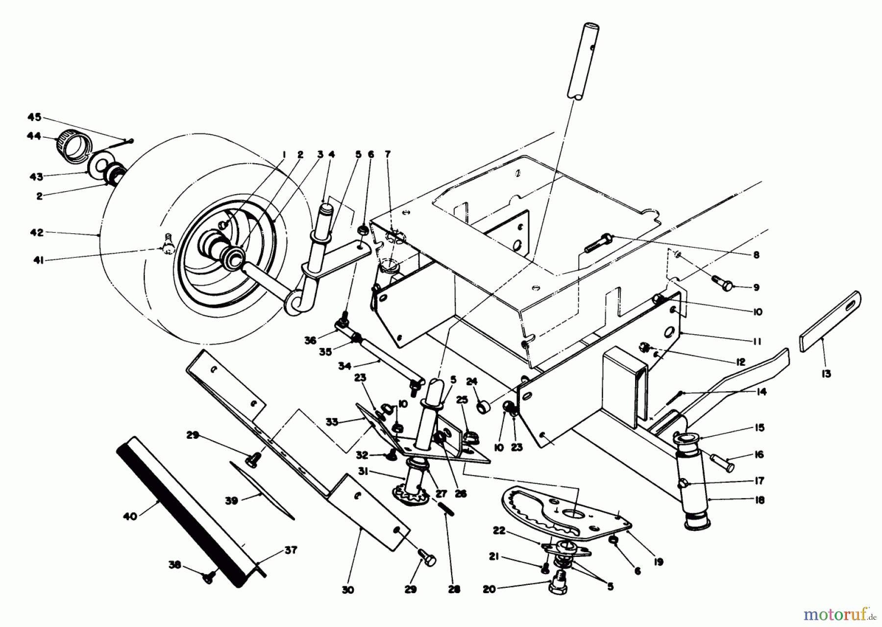 Toro Neu Mowers, Rear-Engine Rider 56175 (12-32) - Toro 12-32 Rear Engine Rider, 1988 (8000001-8999999) FRONT AXLE ASSEMBLY