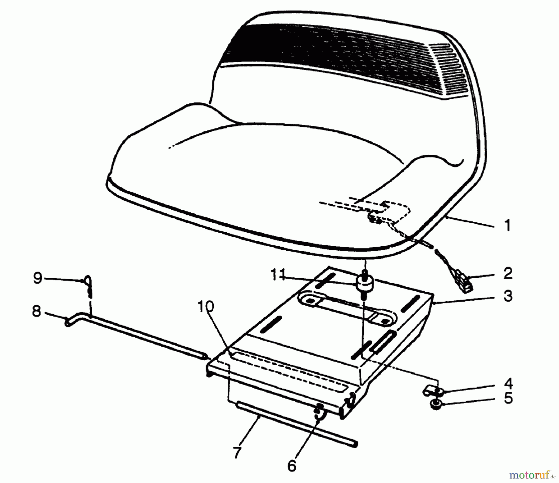  Toro Neu Mowers, Rear-Engine Rider 56185 (8-32) - Toro 8-32 Rear Engine Rider, 1992 (2000001-2999999) SEAT ASSEMBLY (MODEL NO. 56195)