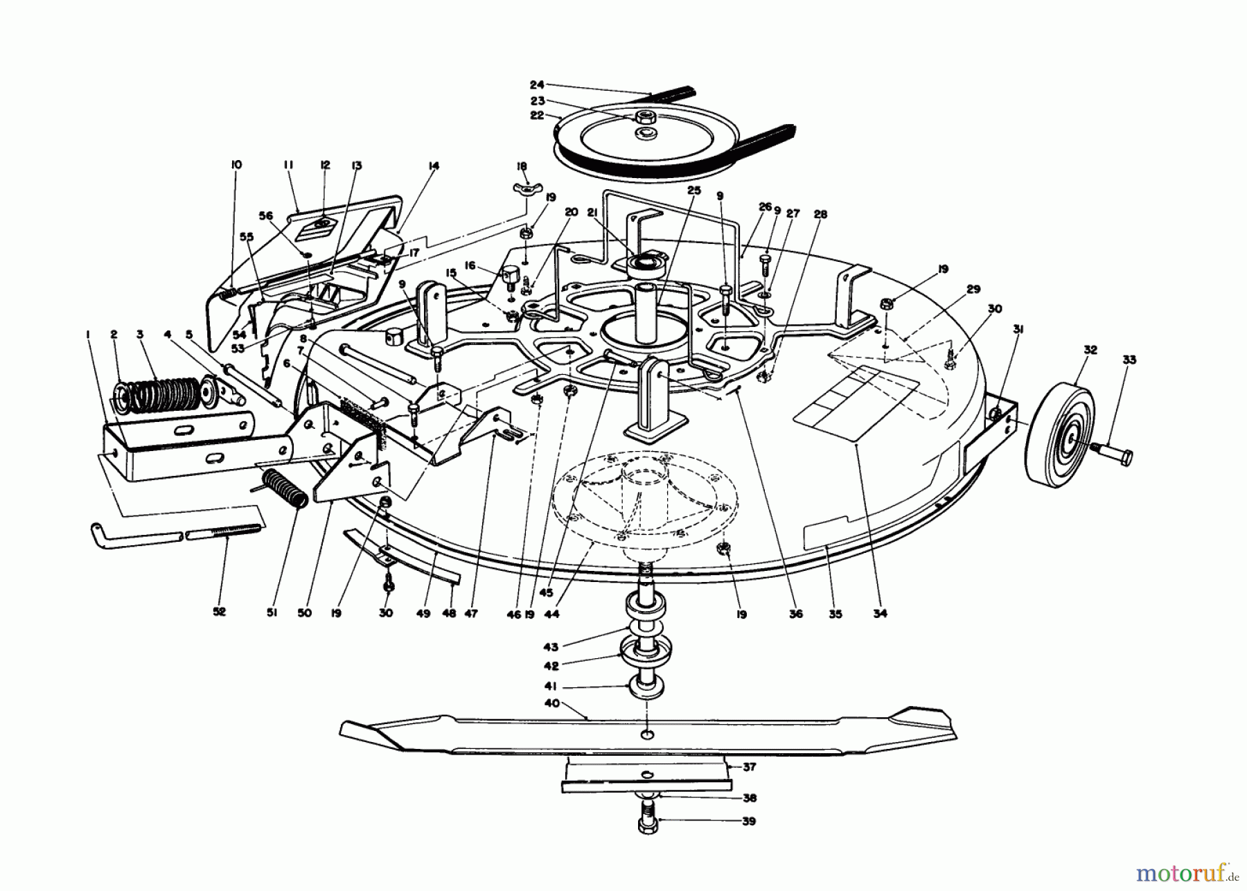  Toro Neu Mowers, Rear-Engine Rider 56190 (10-32) - Toro 10-32 Recycler Rider, 1991 (1000001-1999999) MOWER ASSEMBLY-RECYCLER