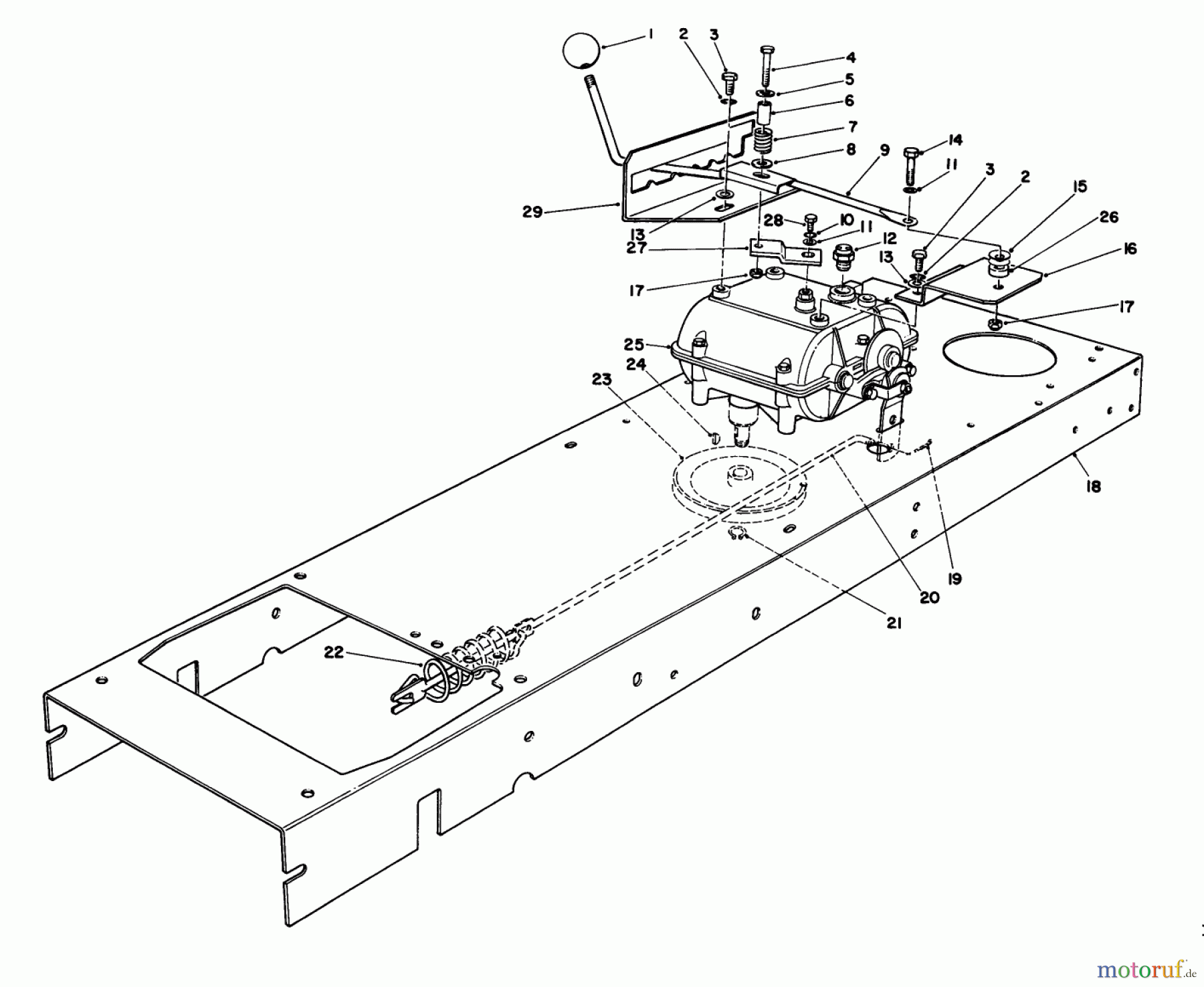  Toro Neu Mowers, Rear-Engine Rider 56190 (10-32) - Toro 10-32 Recycler Rider, 1991 (1000001-1999999) TRANSMISSION LINKAGE ASSEMBLY