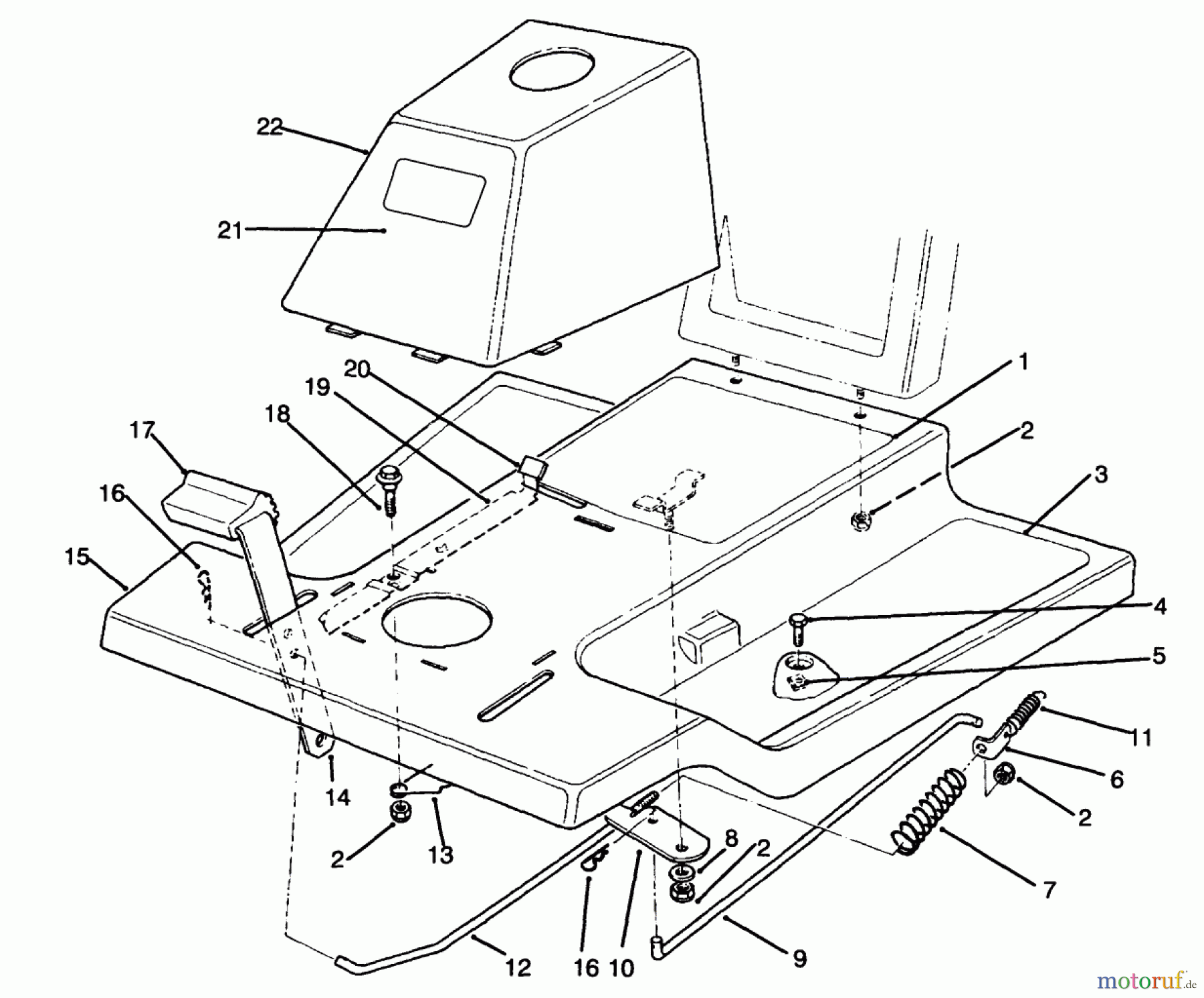  Toro Neu Mowers, Rear-Engine Rider 70040 (8-25) - Toro 8-25 Rear Engine Rider, 1994 (49000001-49999999) FRONT BODY ASSEMBLY