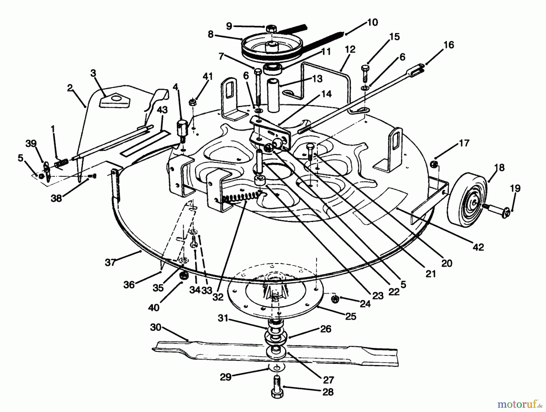  Toro Neu Mowers, Rear-Engine Rider 70060 (8-25) - Toro 8-25 Rear Engine Rider, 1993 (39000001-39999999) CUTTING UNIT ASSEMBLY