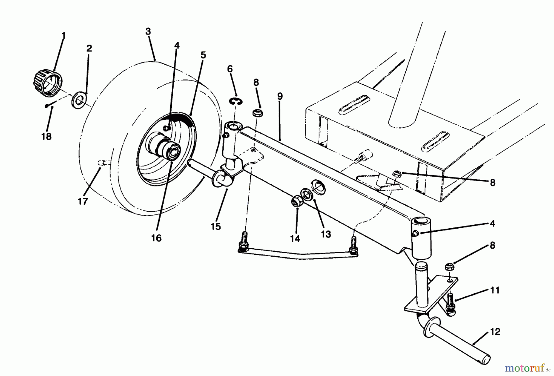  Toro Neu Mowers, Rear-Engine Rider 70060 (8-25) - Toro 8-25 Rear Engine Rider, 1993 (39000001-39999999) FRONT AXLE ASSEMBLY