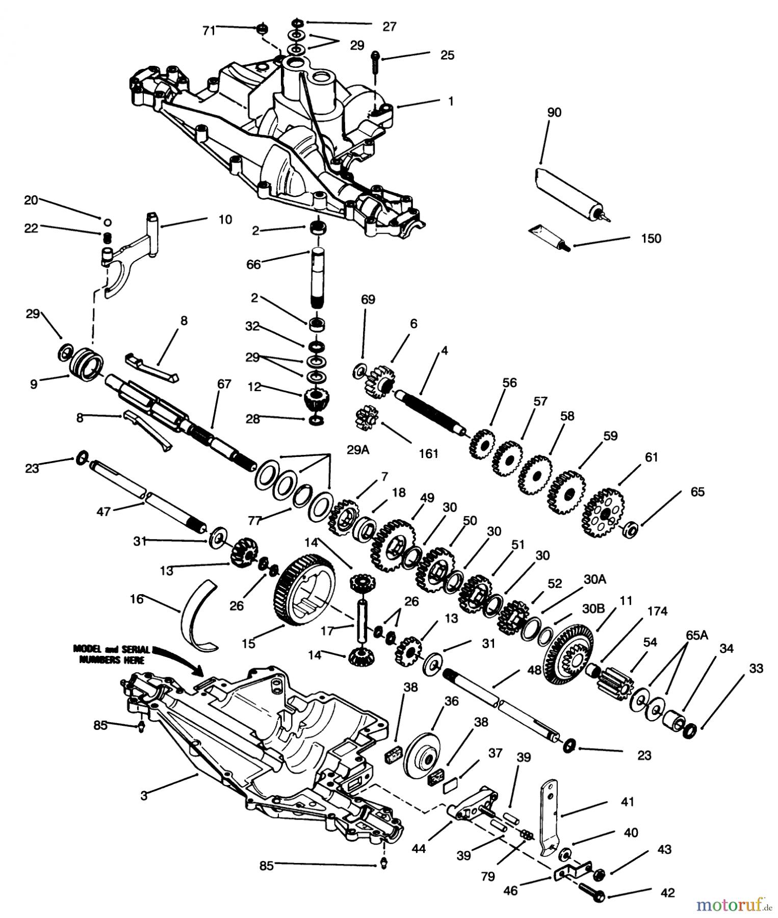 Toro Neu Mowers, Rear-Engine Rider 70081 (11-32) - Toro 11-32 Rear Engine Rider, 1996 (6900001-6999999) PEERLESS TRANSAXLE MODEL NO. 915-019
