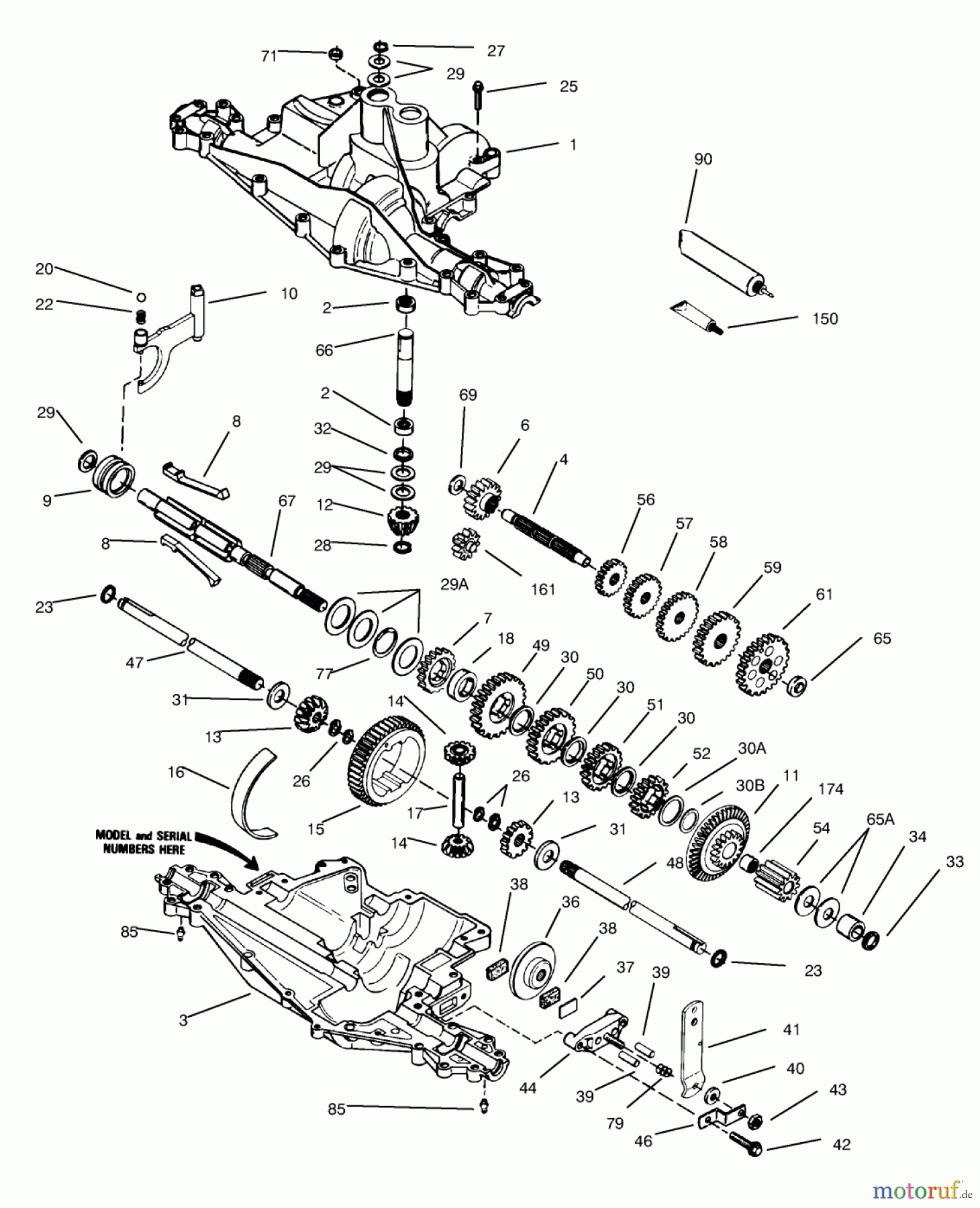  Toro Neu Mowers, Rear-Engine Rider 70082 (12-32) - Toro 12-32 Rear Engine Rider, 1998 (8900001-8999999) PEERLESS TRANSAXLE MODEL NO. 915-019