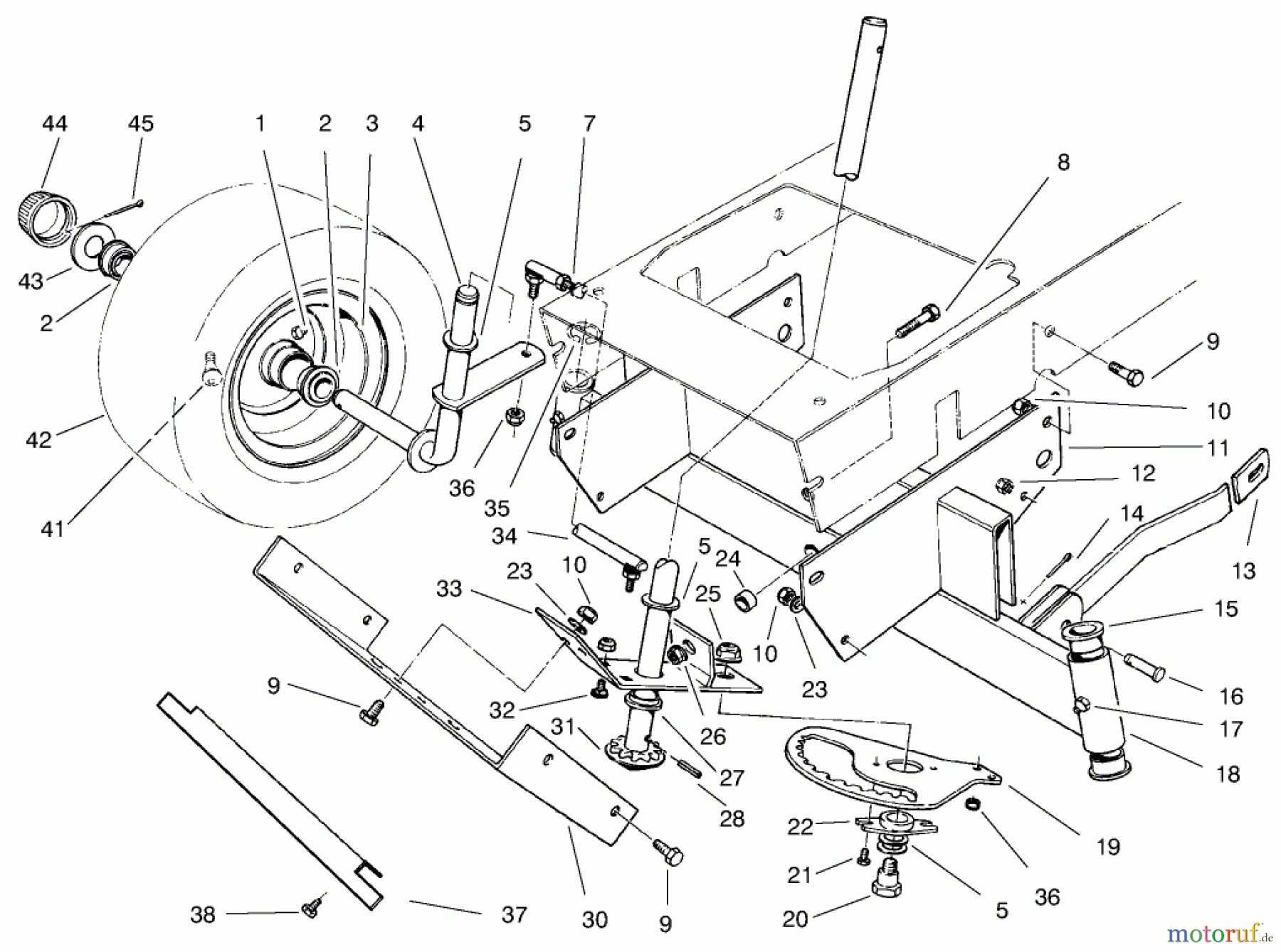  Toro Neu Mowers, Rear-Engine Rider 70089 (12-32) - Toro 12-32 Rear Engine Rider, 2000 (000000001-000999999) FRONT AXLE ASSEMBLY