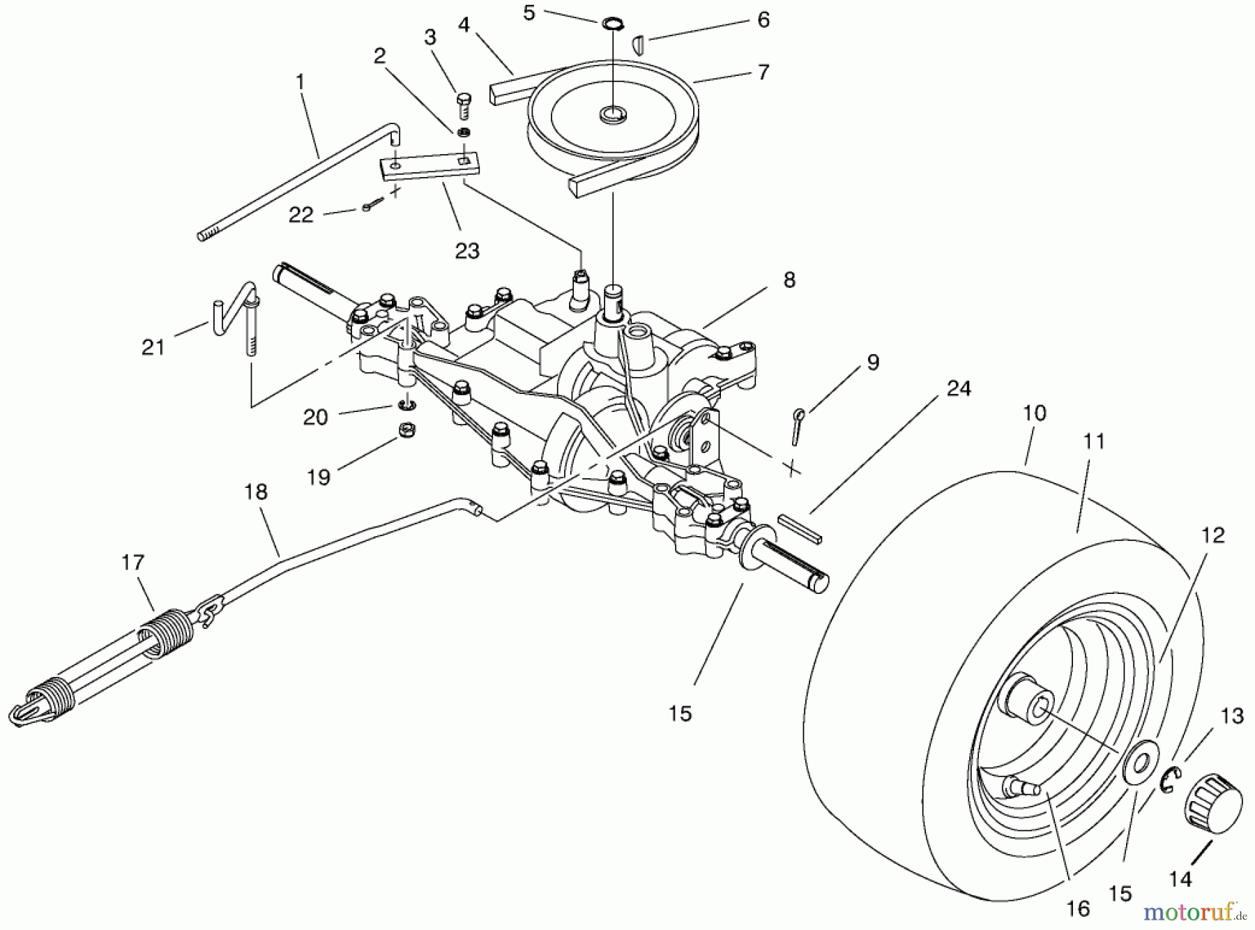  Toro Neu Mowers, Rear-Engine Rider 70089 (12-32) - Toro 12-32 Rear Engine Rider, 2001 (210000001-210999999) REAR AXLE ASSEMBLY