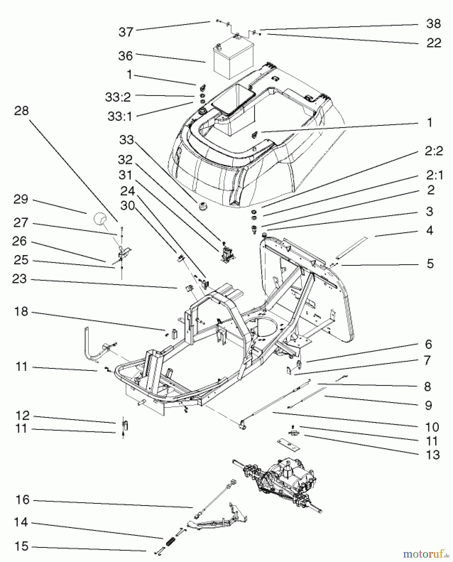  Toro Neu Mowers, Rear-Engine Rider 70125 (13-32G) - Toro 13-32G Rear Engine Rider, 2002 (220000001-220999999) ELECTRICAL AND CABLE ASSEMBLY