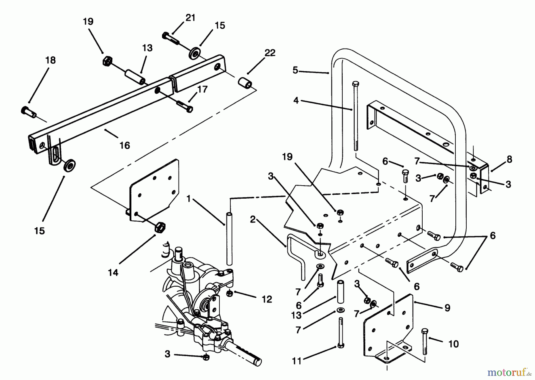 Toro Neu Mowers, Rear-Engine Rider 70141 (12-32) - Toro 12-32 Rear Engine Rider, 1995 (59000001-59999999) STAND BAR ASSEMBLY