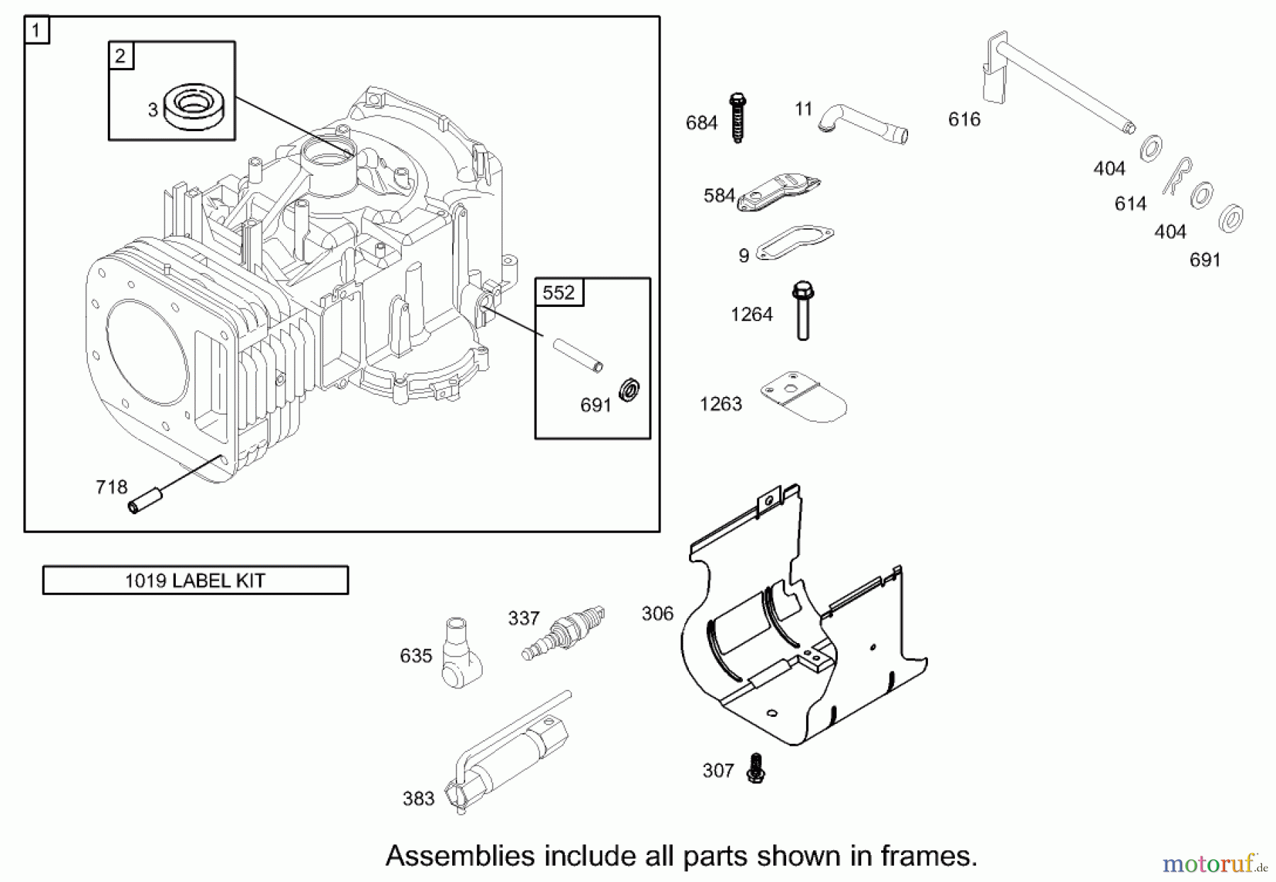  Toro Neu Mowers, Rear-Engine Rider 70185 (13-32G) - Toro 13-32G Rear-Engine Riding Mower, 2004 (240000001-240999999) CYLINDER ASSEMBLY BRIGGS AND STRATTON 31G777-0121-E1